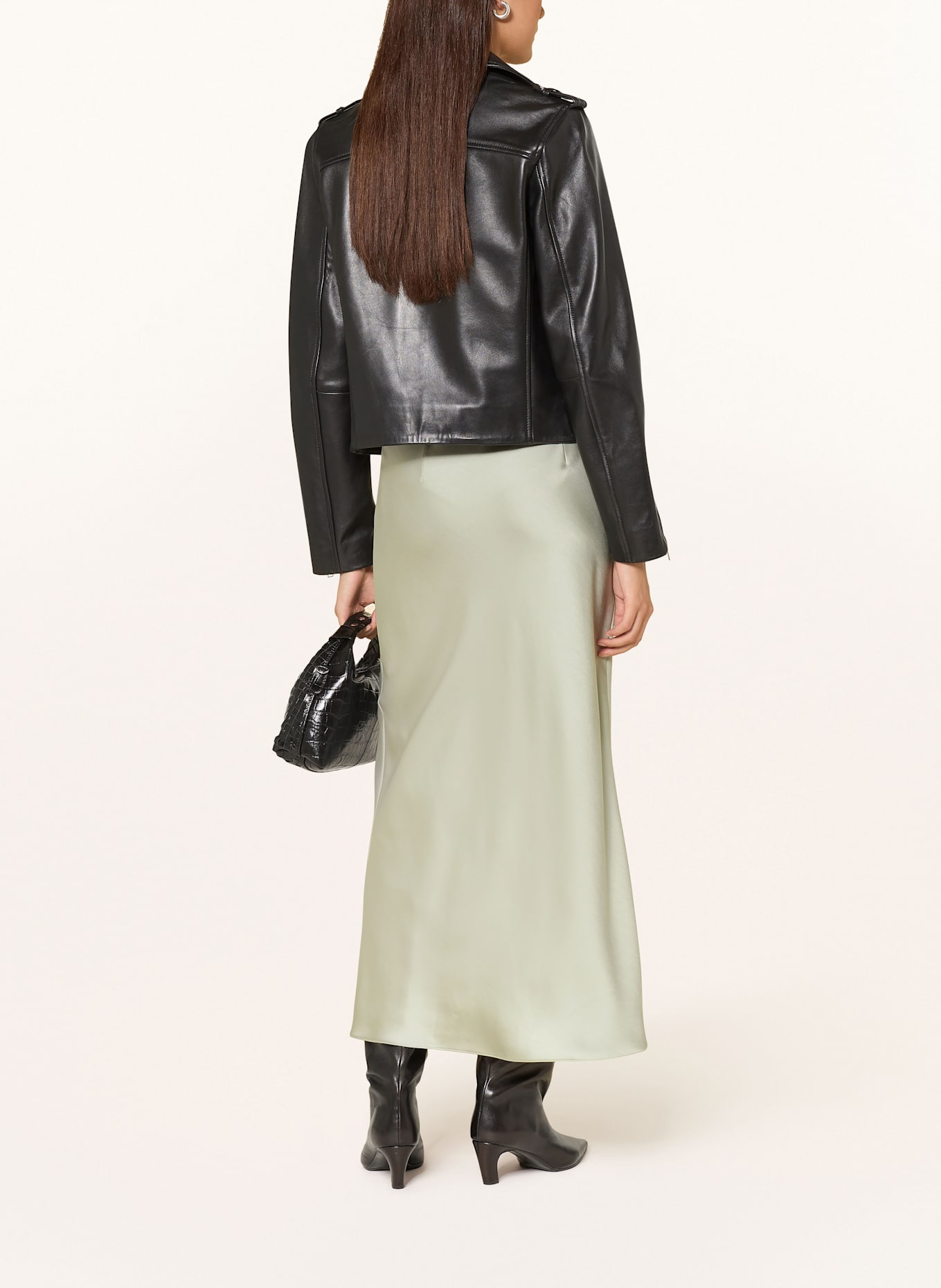 PATRIZIA PEPE Satin skirt: LIGHT GREEN