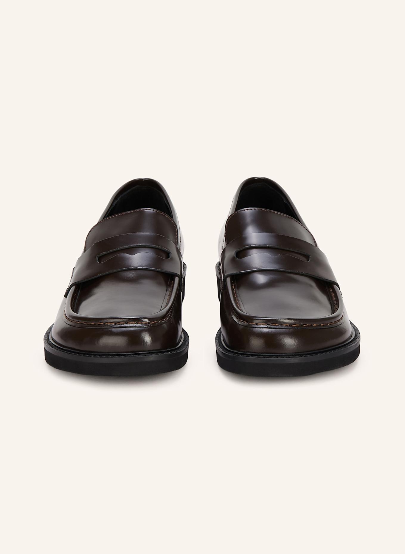 THEA MIKA Penny loafers: DARK BROWN