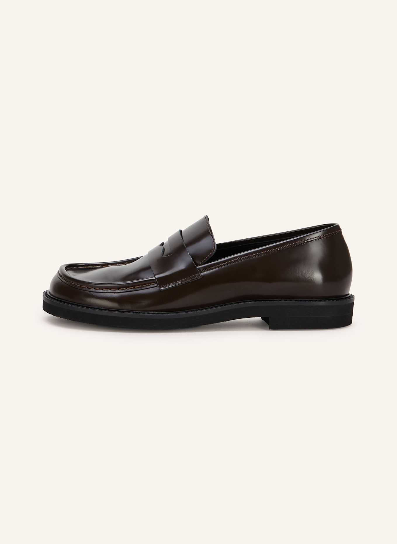 THEA MIKA Penny loafers: DARK BROWN