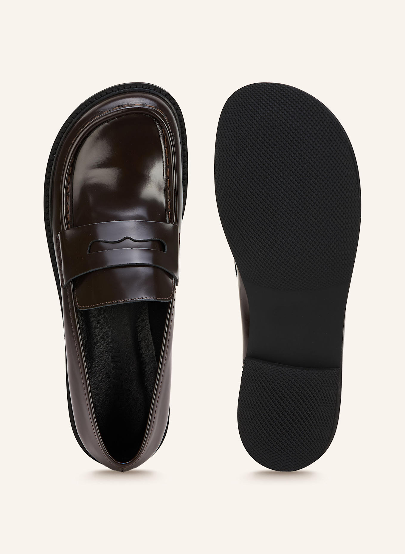 THEA MIKA Penny loafers: DARK BROWN