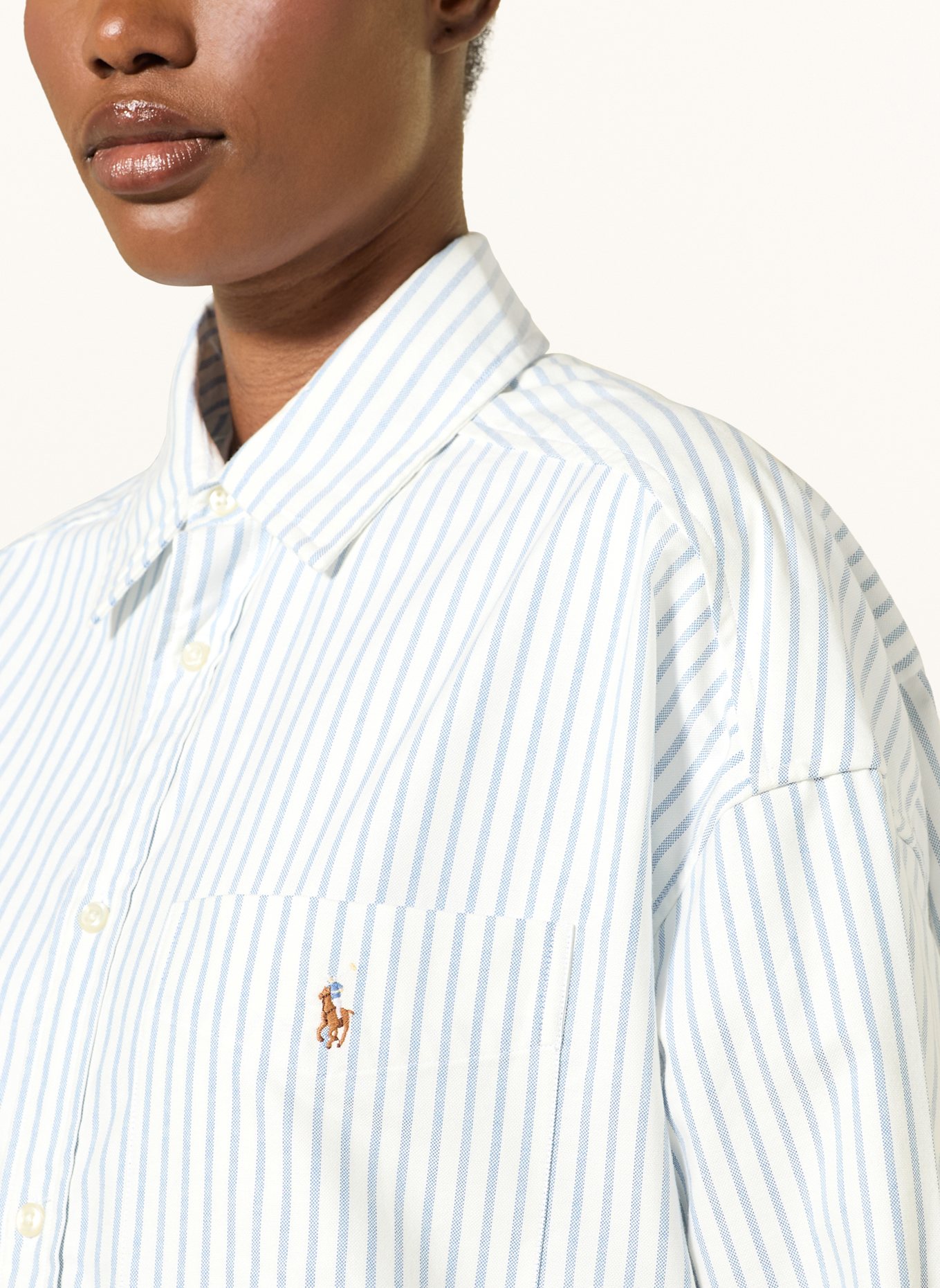 POLO RALPH LAUREN Hemdbluse: WEISS / BLAU