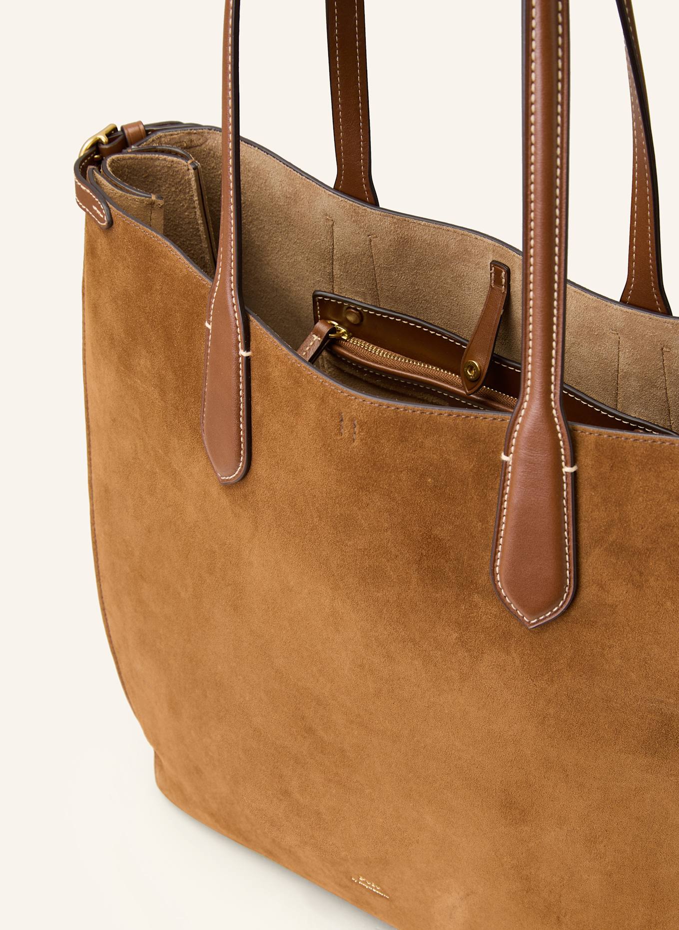 POLO RALPH LAUREN Torba shopper: BRĄZOWY
