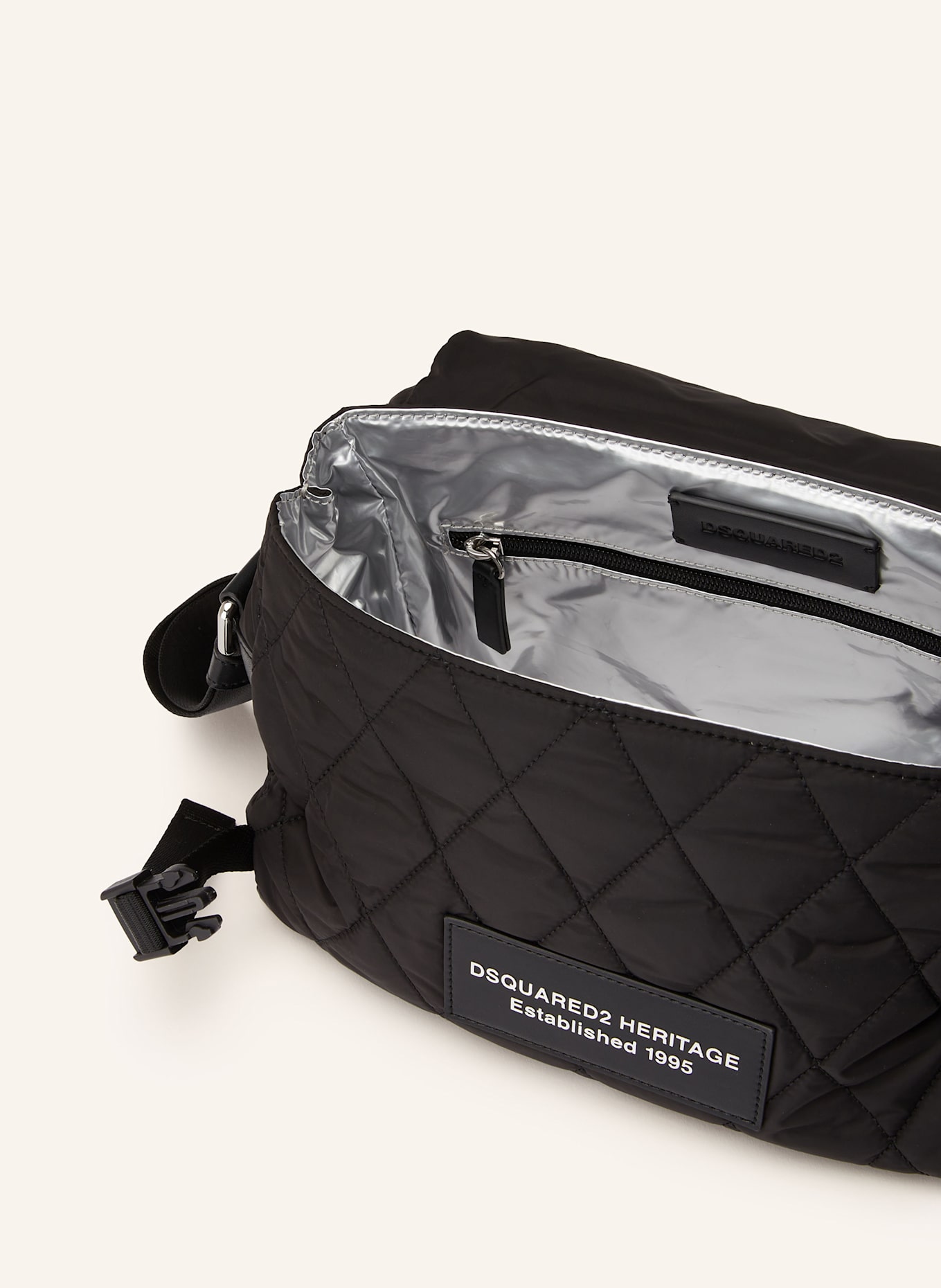 DSQUARED2 Taška přes rameno HERITAGE MESSENGER: ČERNÁ