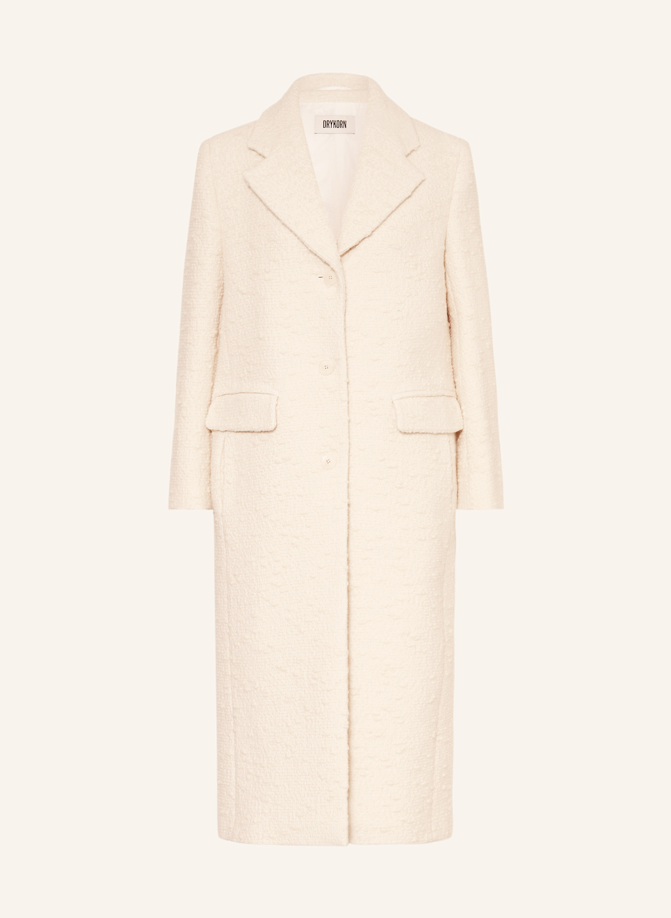 DRYKORN Tweed-Mantel AISBY: ECRU