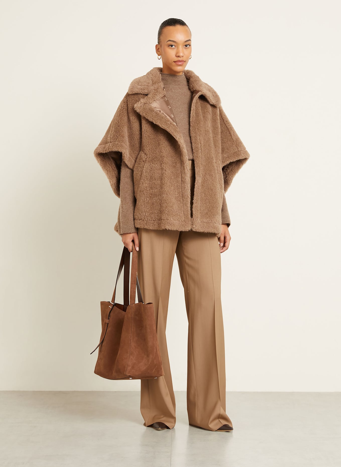Max Mara Cape TEBE mit Alpaka: BRAUN