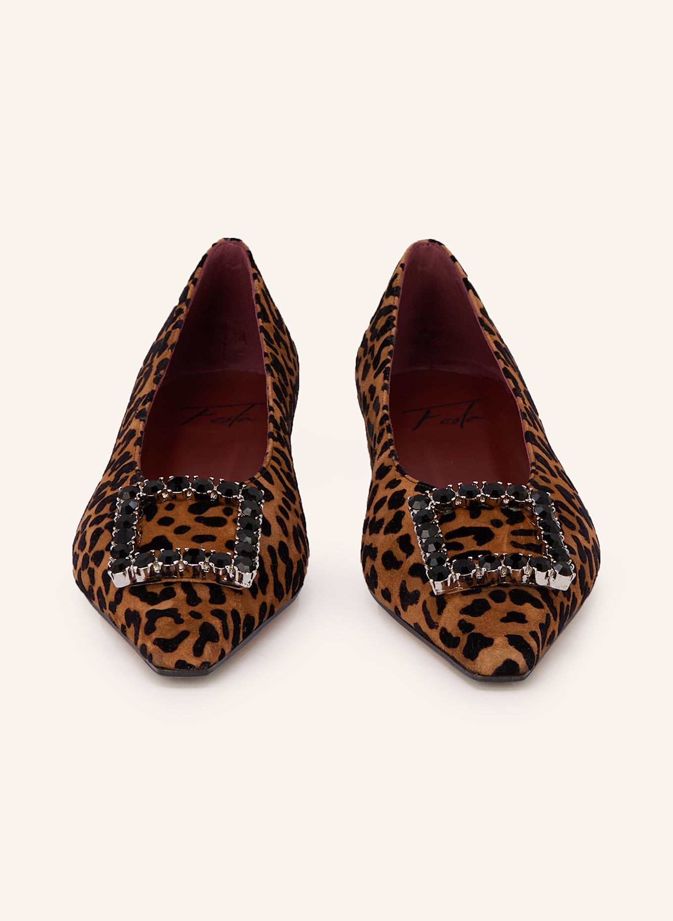 FESTA Ballerinas SOLIEN mit Schmucksteinen: BRAUN / SCHWARZ