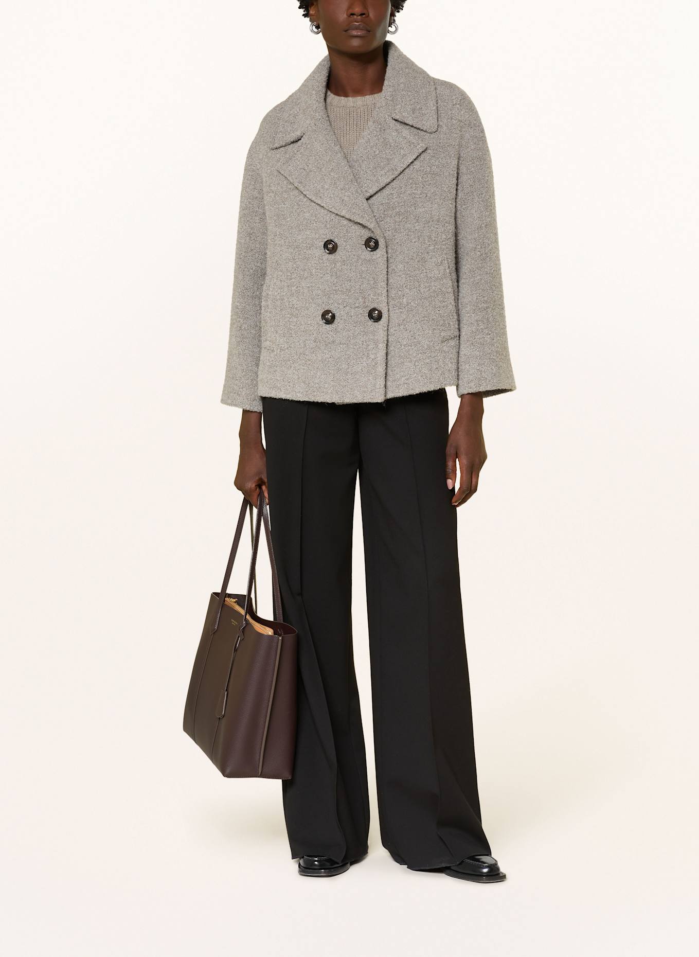 ICONS CINZIA ROCCA Bouclé-Jacke: GRAU