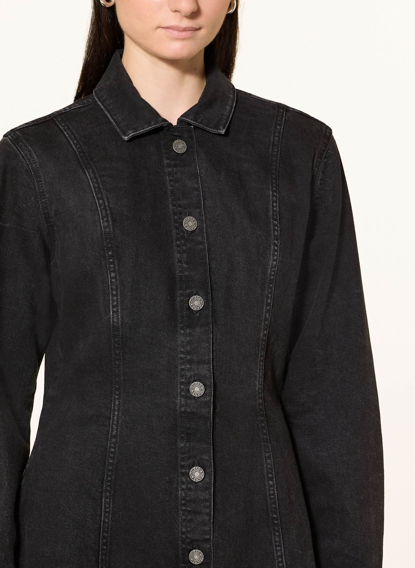 GUESS JEANS Jeanskleid: SCHWARZ