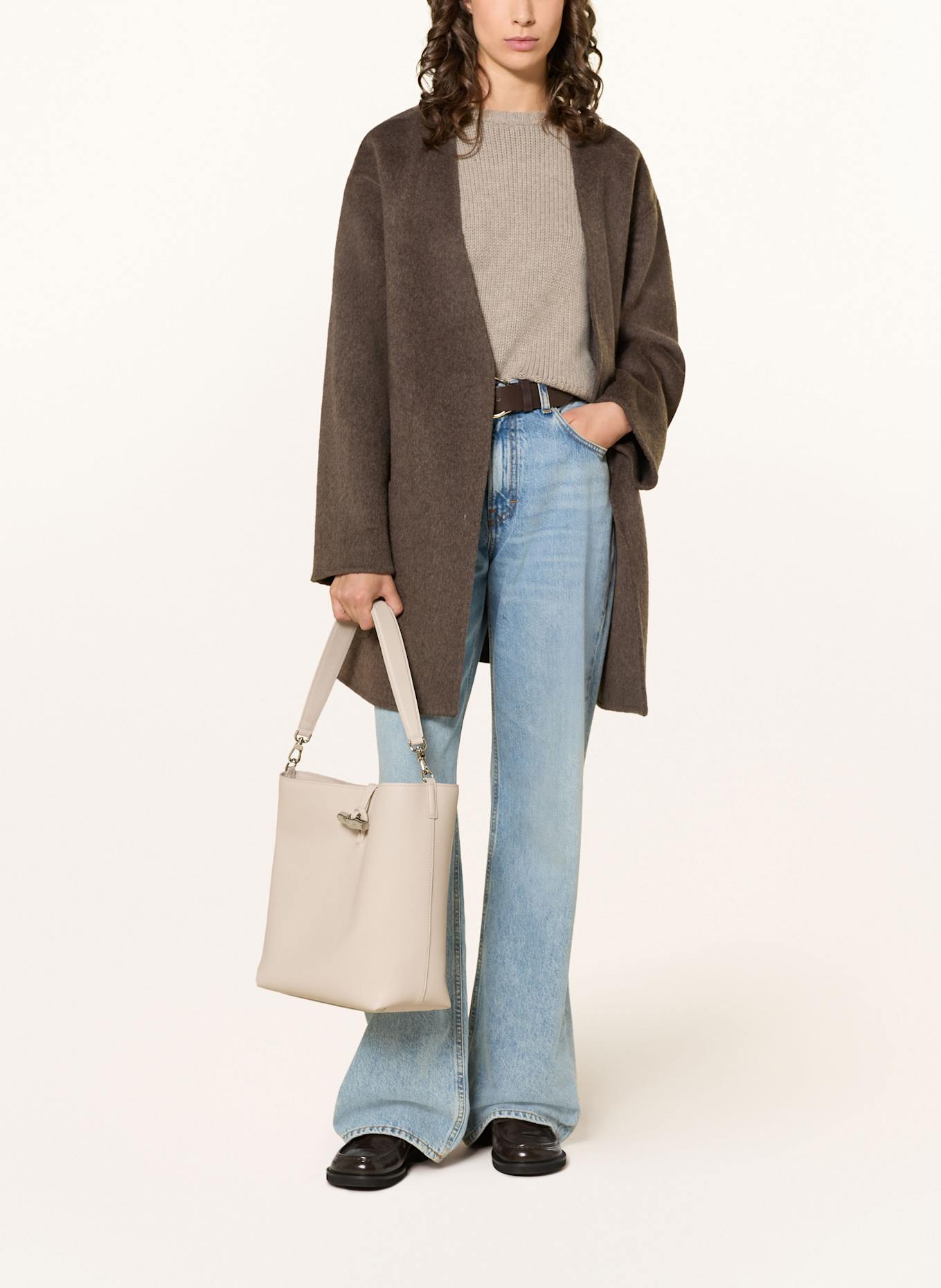 LONGCHAMP Schultertasche LE ROSEAU LARGE: CREME