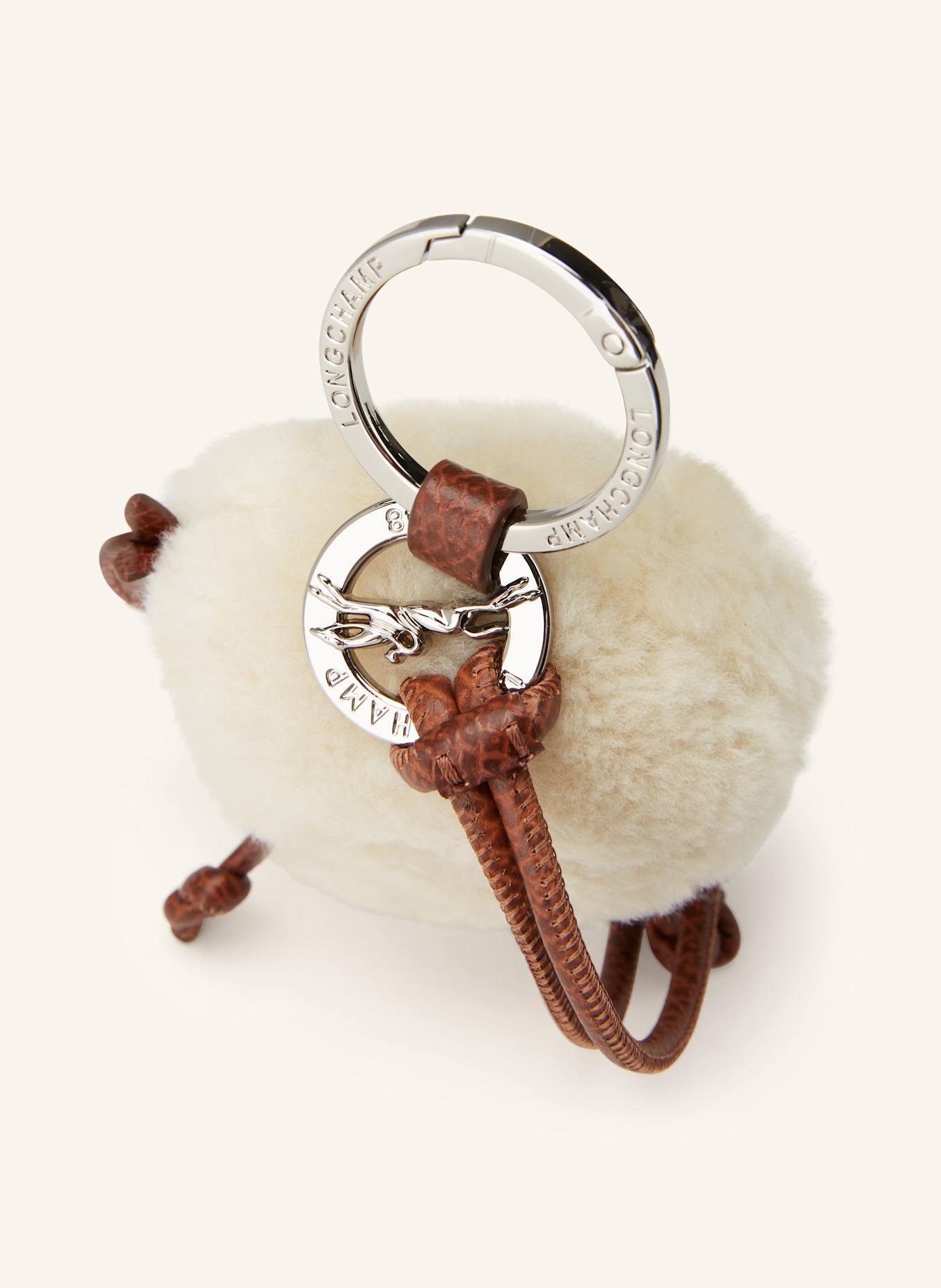 LONGCHAMP Schlüsselanhänger LE PLIAGE XTRA KEY: CREME / BRAUN