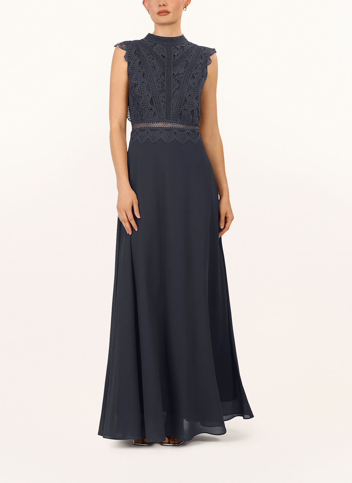 APART Abendkleid mit Lochspitze: DUNKELBLAU