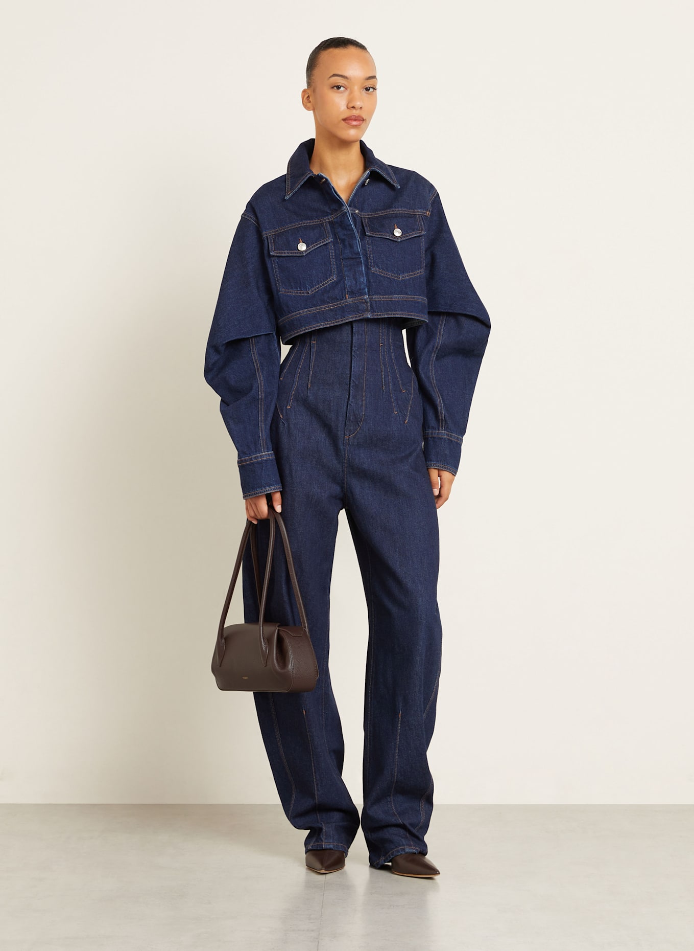 YUZEFI Schultertasche OYSTER: DUNKELBRAUN