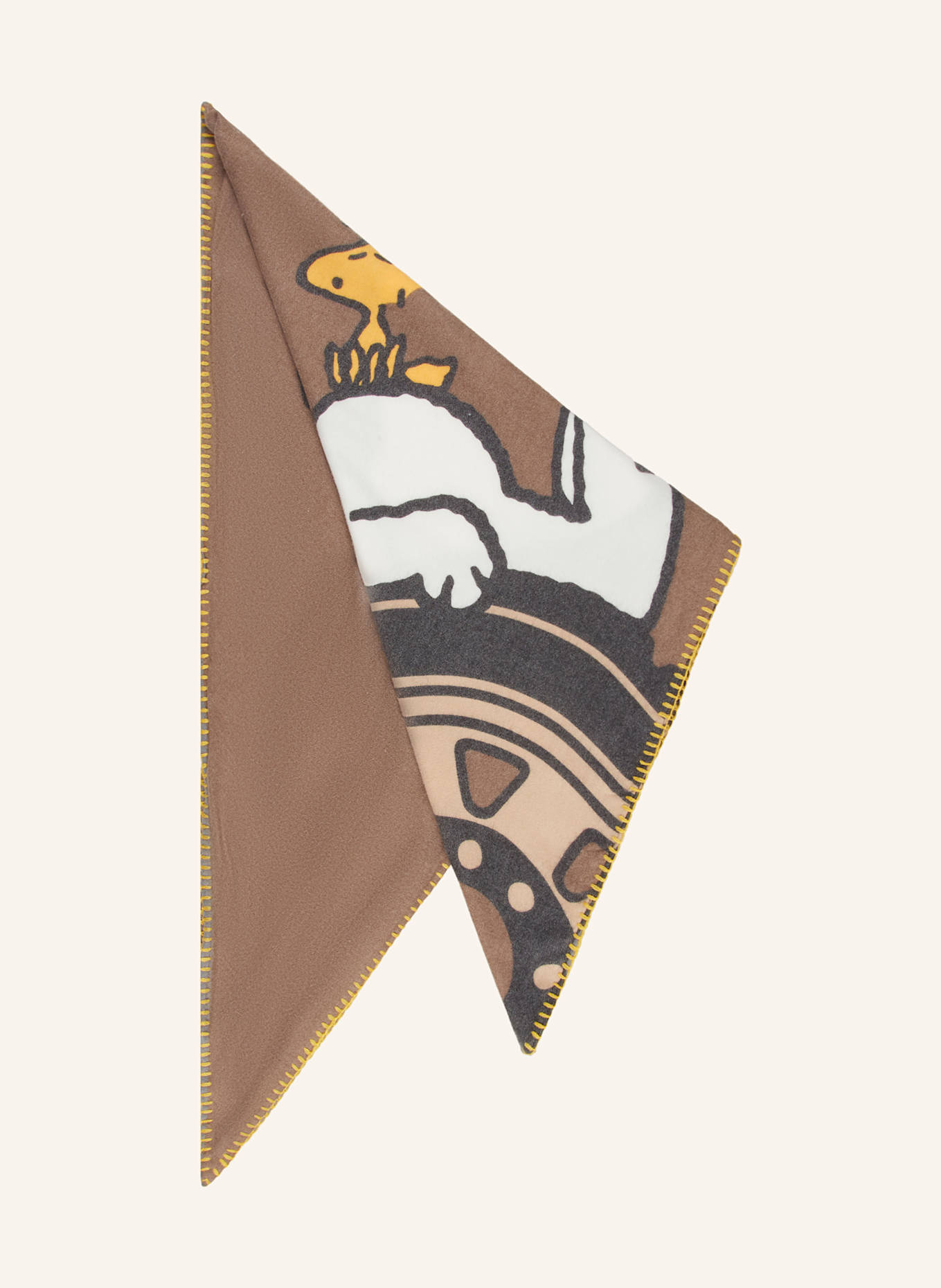CODELLO Triangular scarf: GRAY/ TAUPE