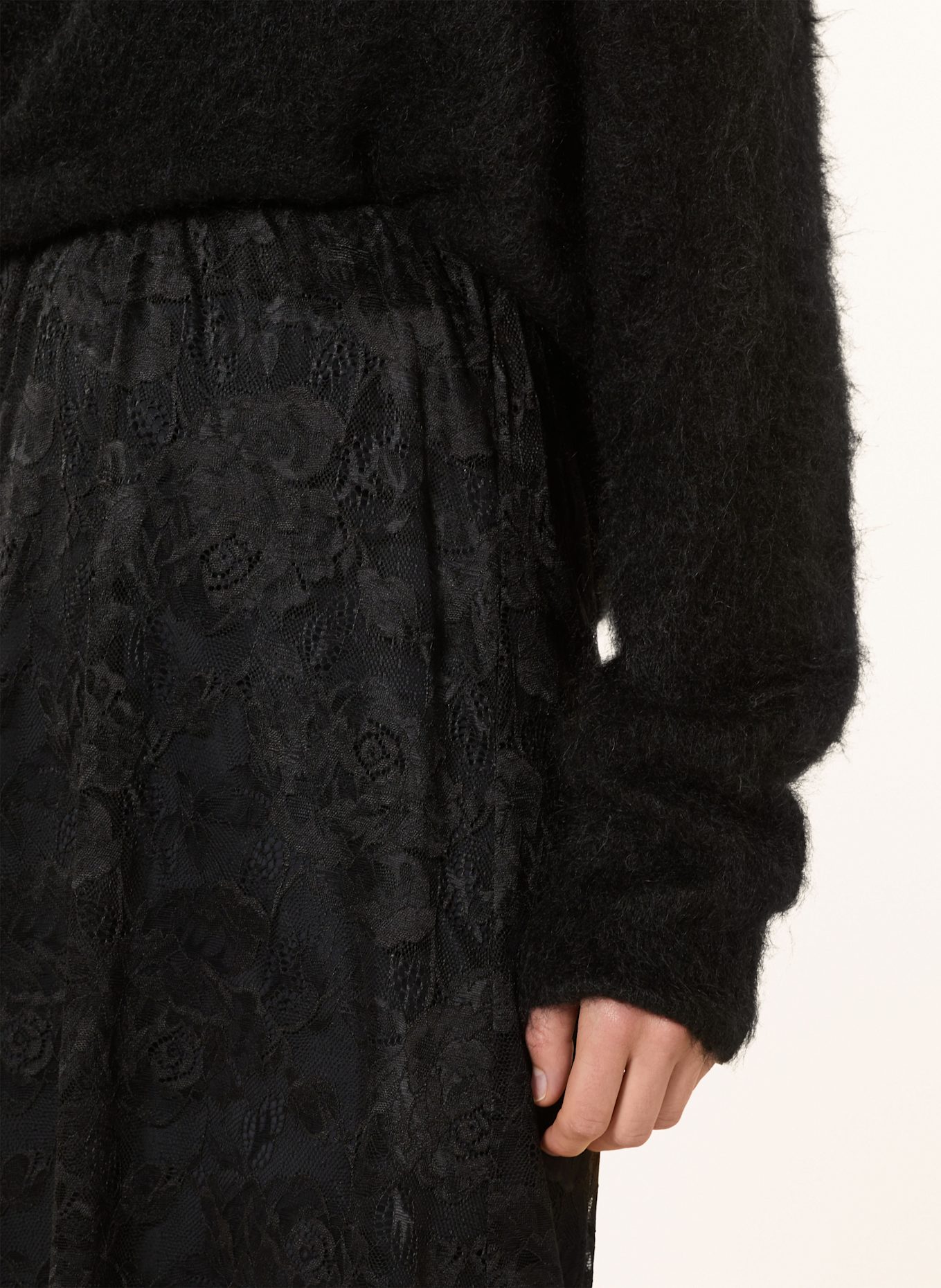 GESTUZ Spitzenrock GZLEALA: SCHWARZ