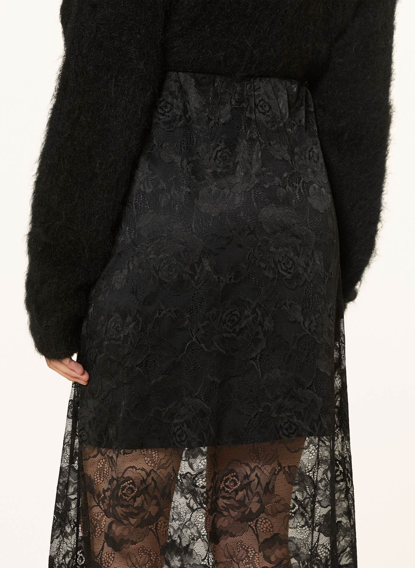 GESTUZ Spitzenrock GZLEALA: SCHWARZ