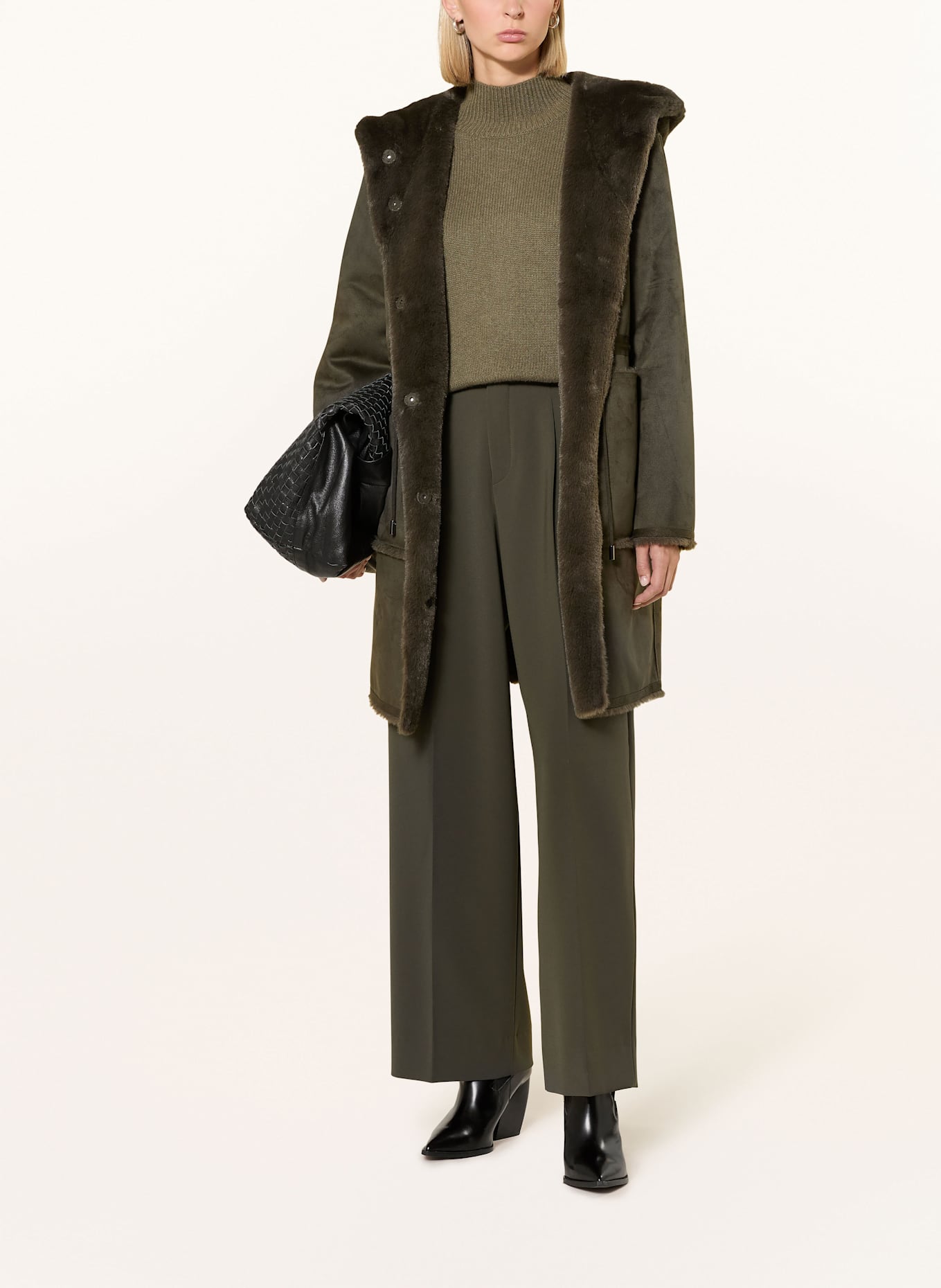 BEAUMONT Kunstpelz-Mantel MAYA: GRAU