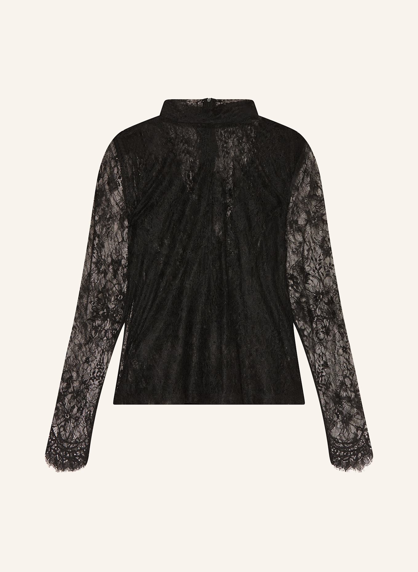 COPENHAGEN MUSE Longsleeve CMLEA aus Spitze: SCHWARZ