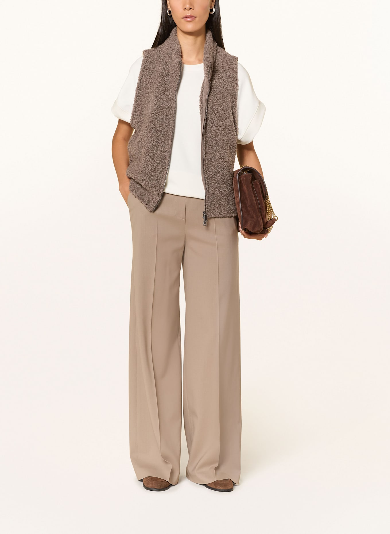 Grace Strickweste aus Teddyfell: TAUPE