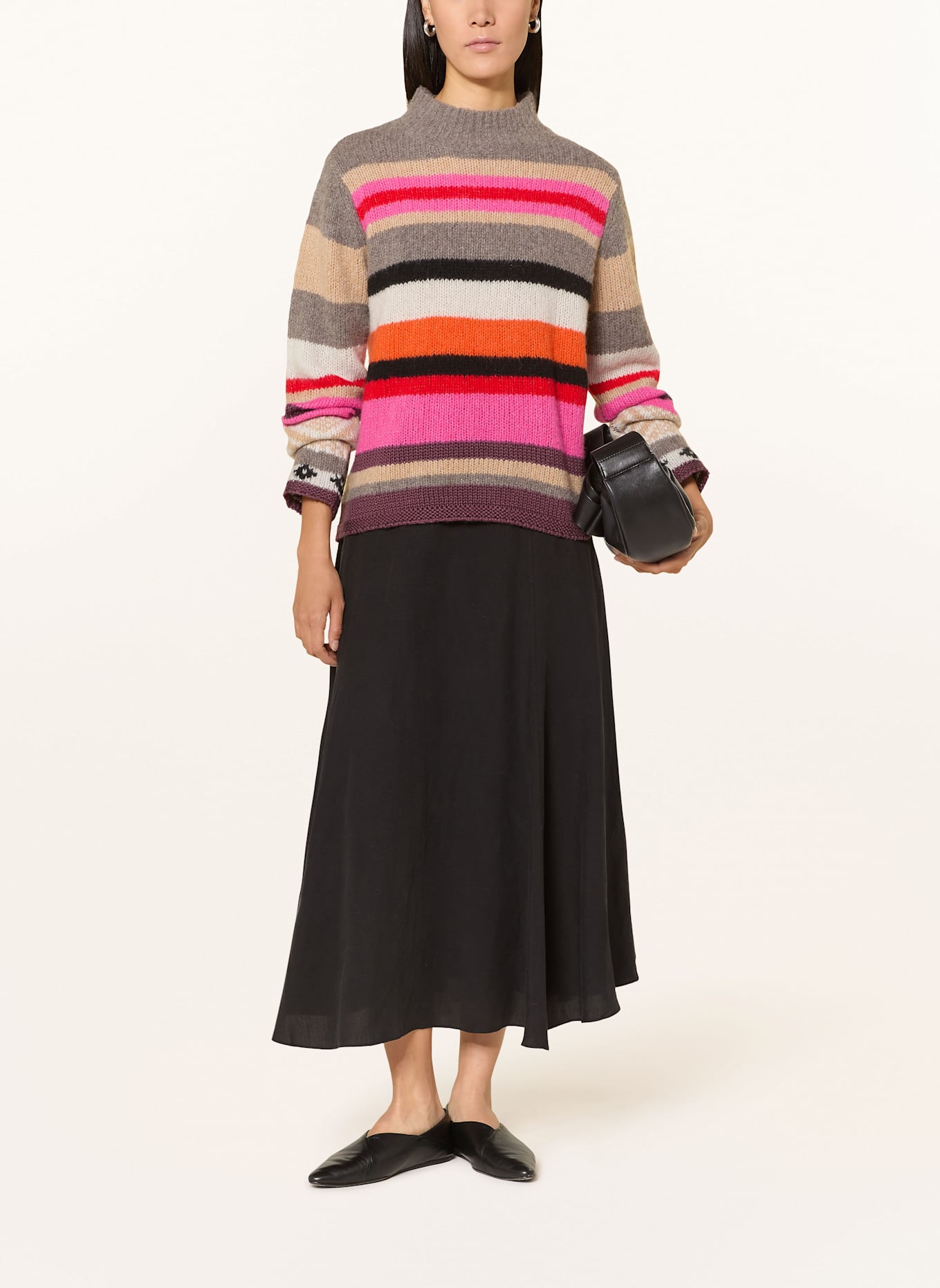 Grace Pullover: TAUPE / PINK / ROT