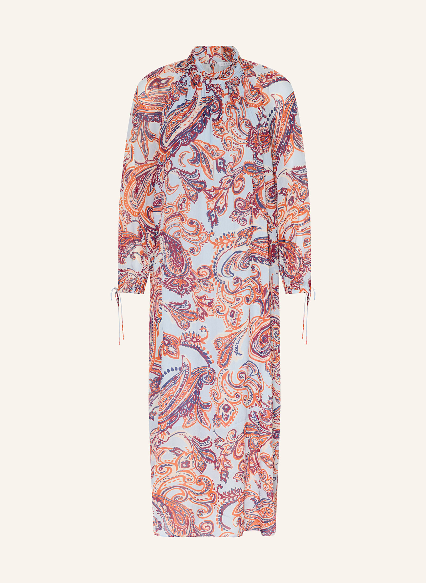 MRS & HUGS Kleid: HELLBLAU / ORANGE / DUNKELROT