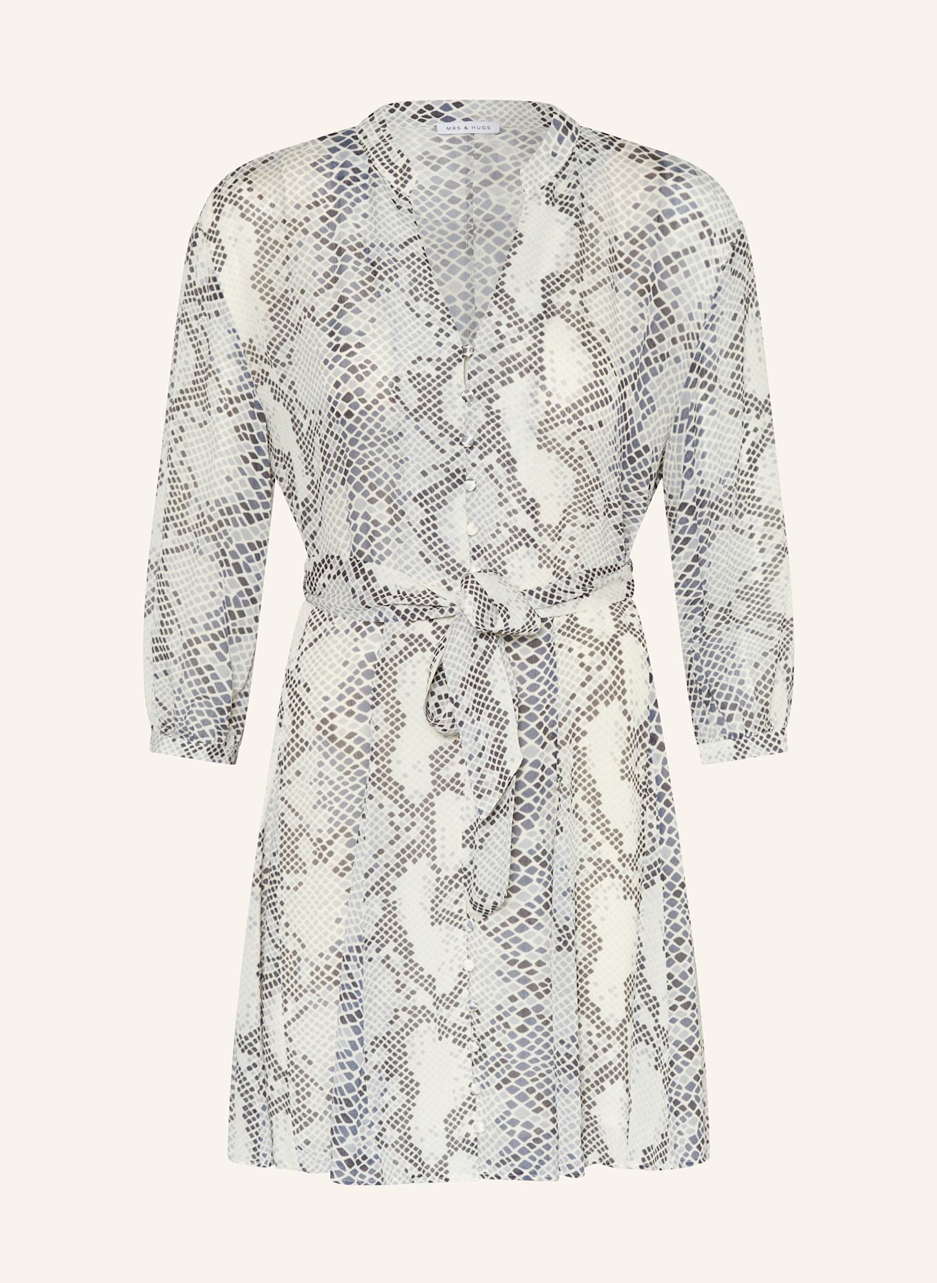 MRS & HUGS Kleid mit 3/4-Arm: DUNKELGRAU / HELLGRAU / DUNKELBLAU