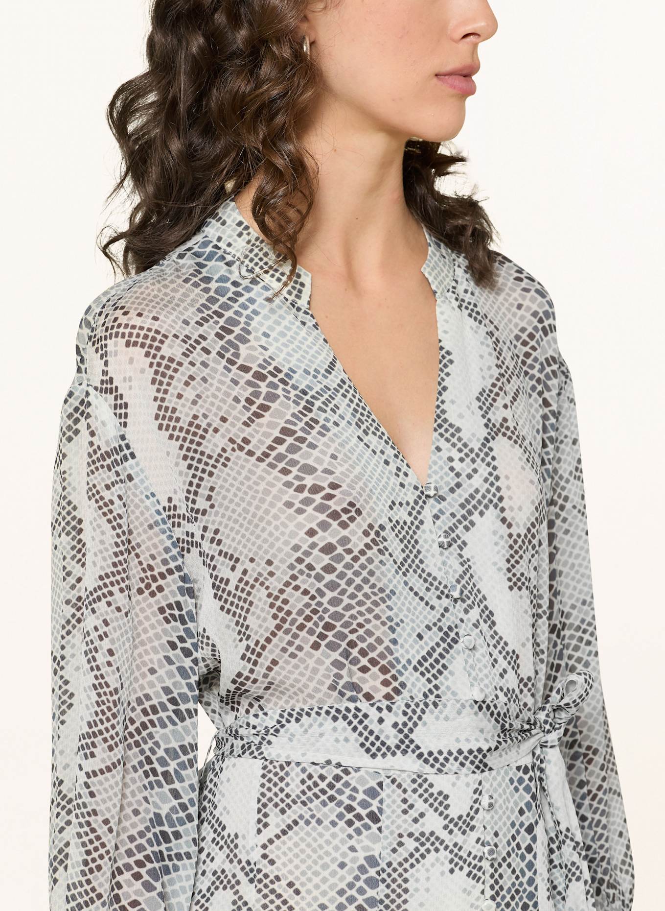 MRS & HUGS Kleid mit 3/4-Arm: DUNKELGRAU / HELLGRAU / DUNKELBLAU