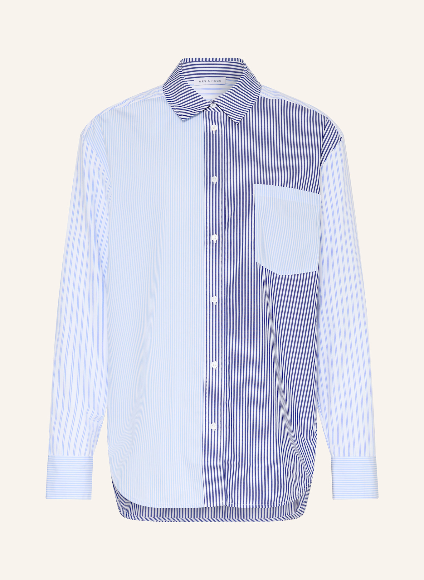MRS & HUGS Hemdbluse: WEISS / DUNKELBLAU / HELLBLAU