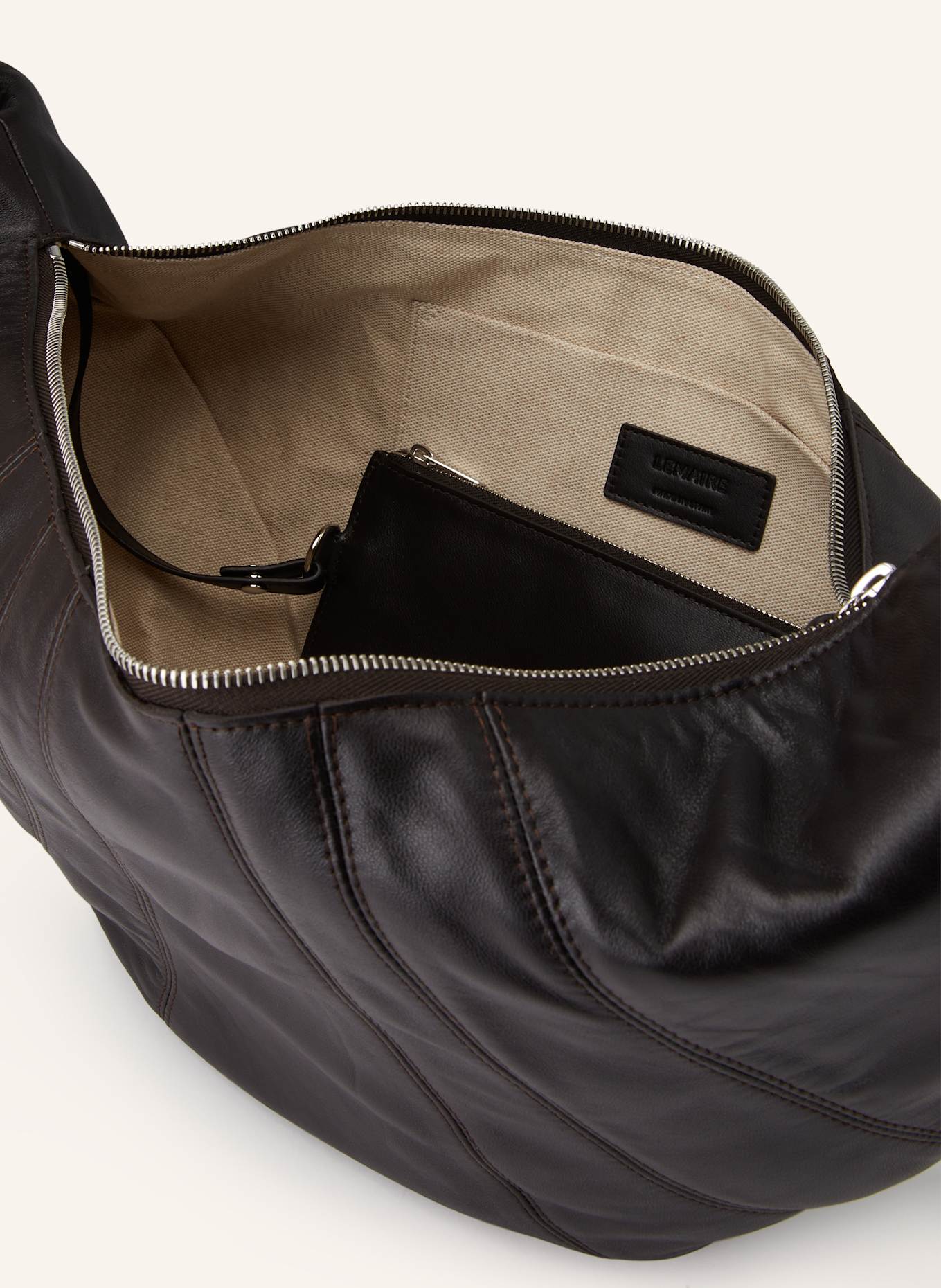 LEMAIRE Umhängetasche CROISSANT LARGE mit Pouch: DUNKELBRAUN