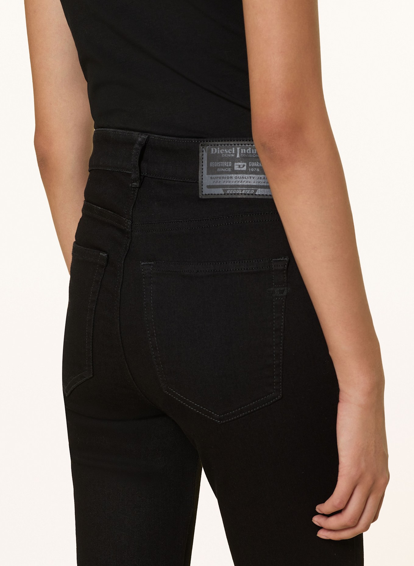 DIESEL Skinny Jeans SLANDY-HIGH: 02 BLACK/DENIM