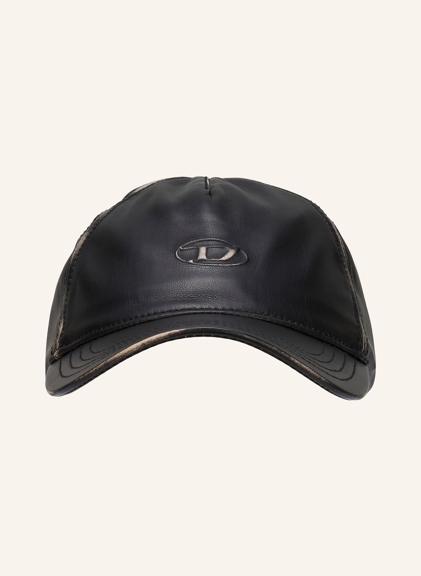 DIESEL Cap C-HEATHER in Lederoptik: SCHWARZ