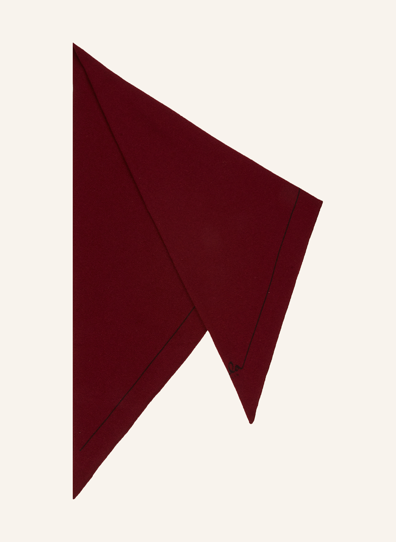 Lala Berlin Trojúhelníkový šátek SOLID z kašmíru: TMAVĚ ČERVENÁ