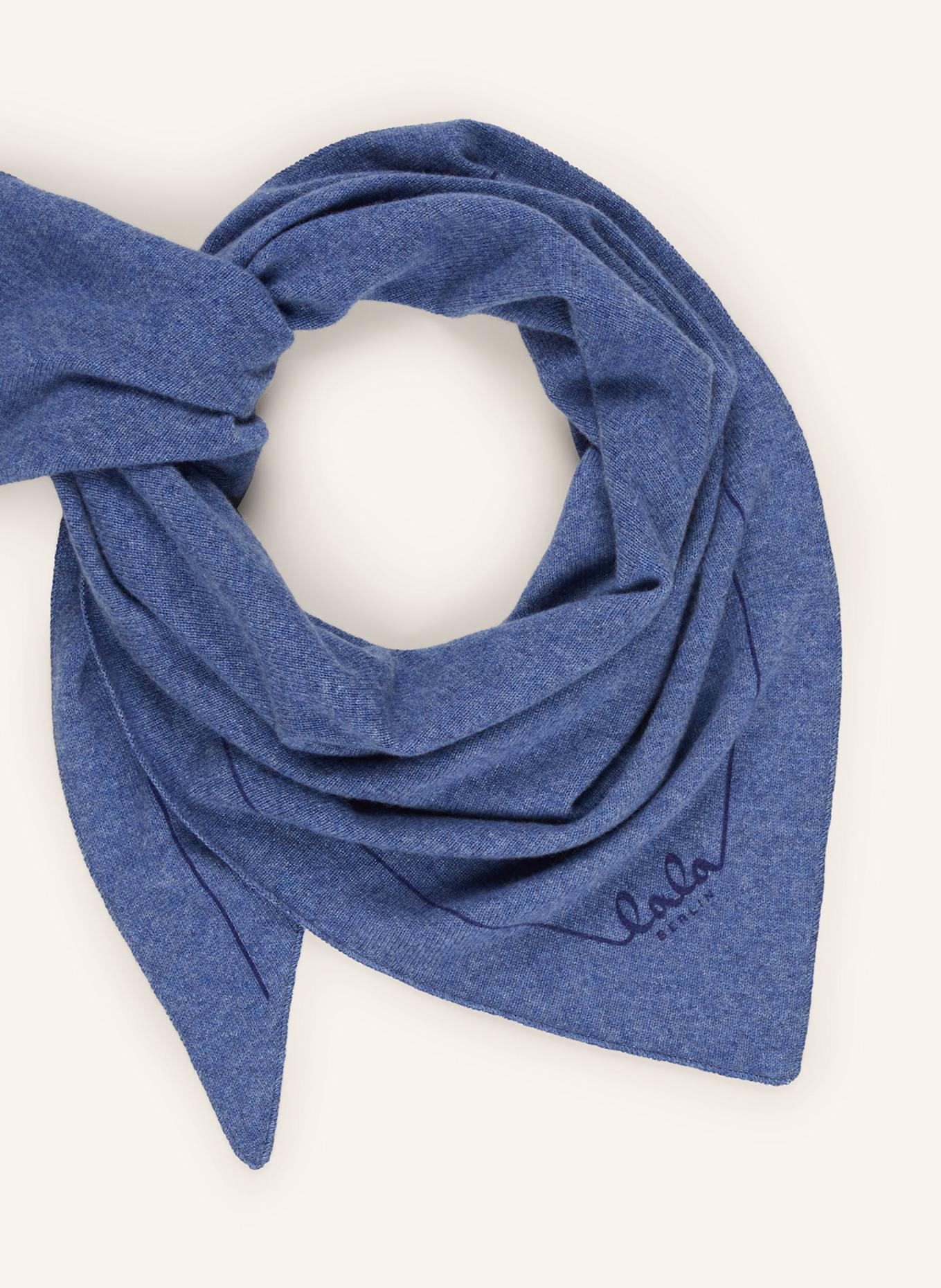 Lala Berlin Dreieckstuch SOLID aus Cashmere: BLAU