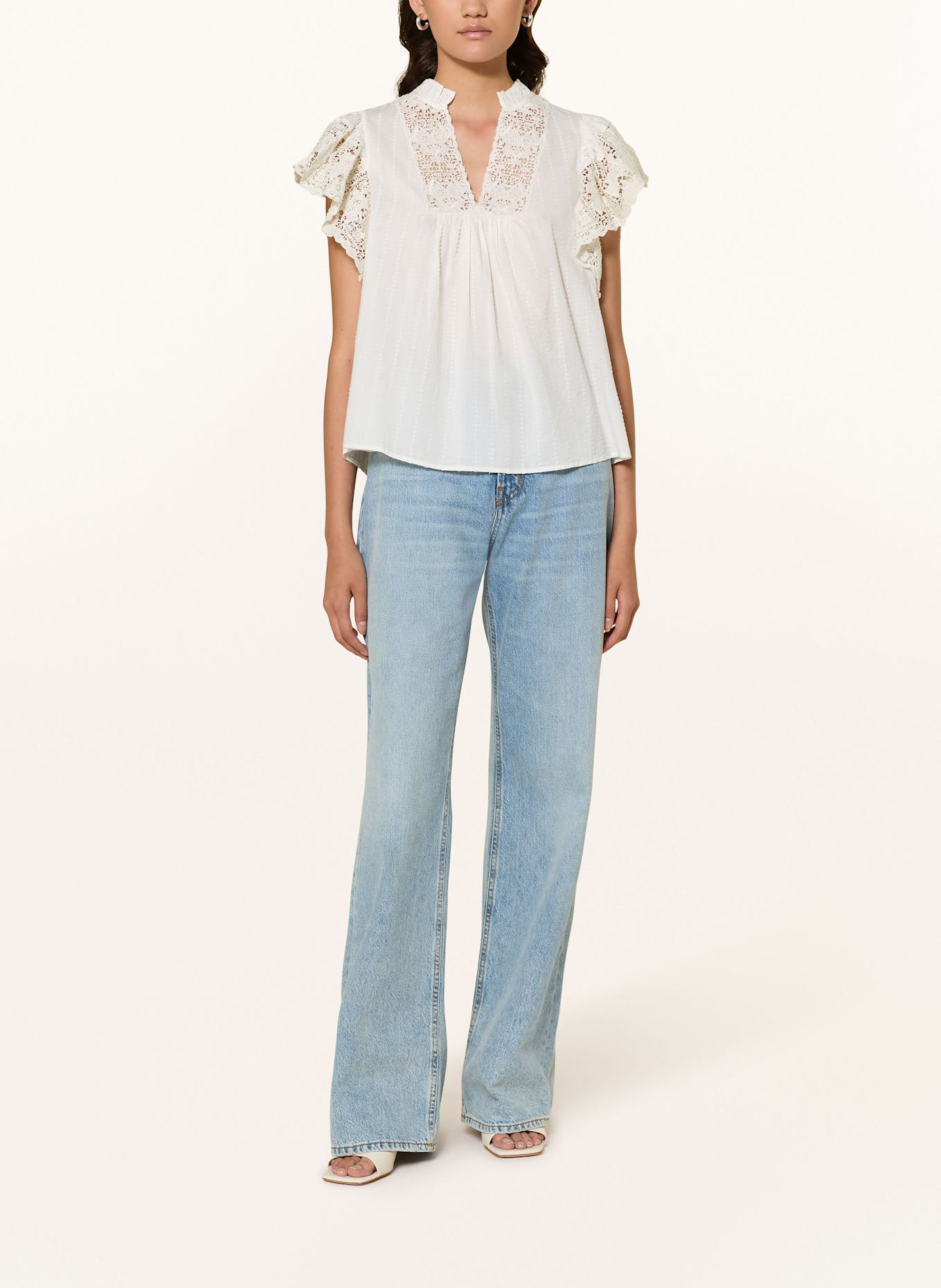 ULLA JOHNSON Blusentop JOLIE mit Spitze: ECRU