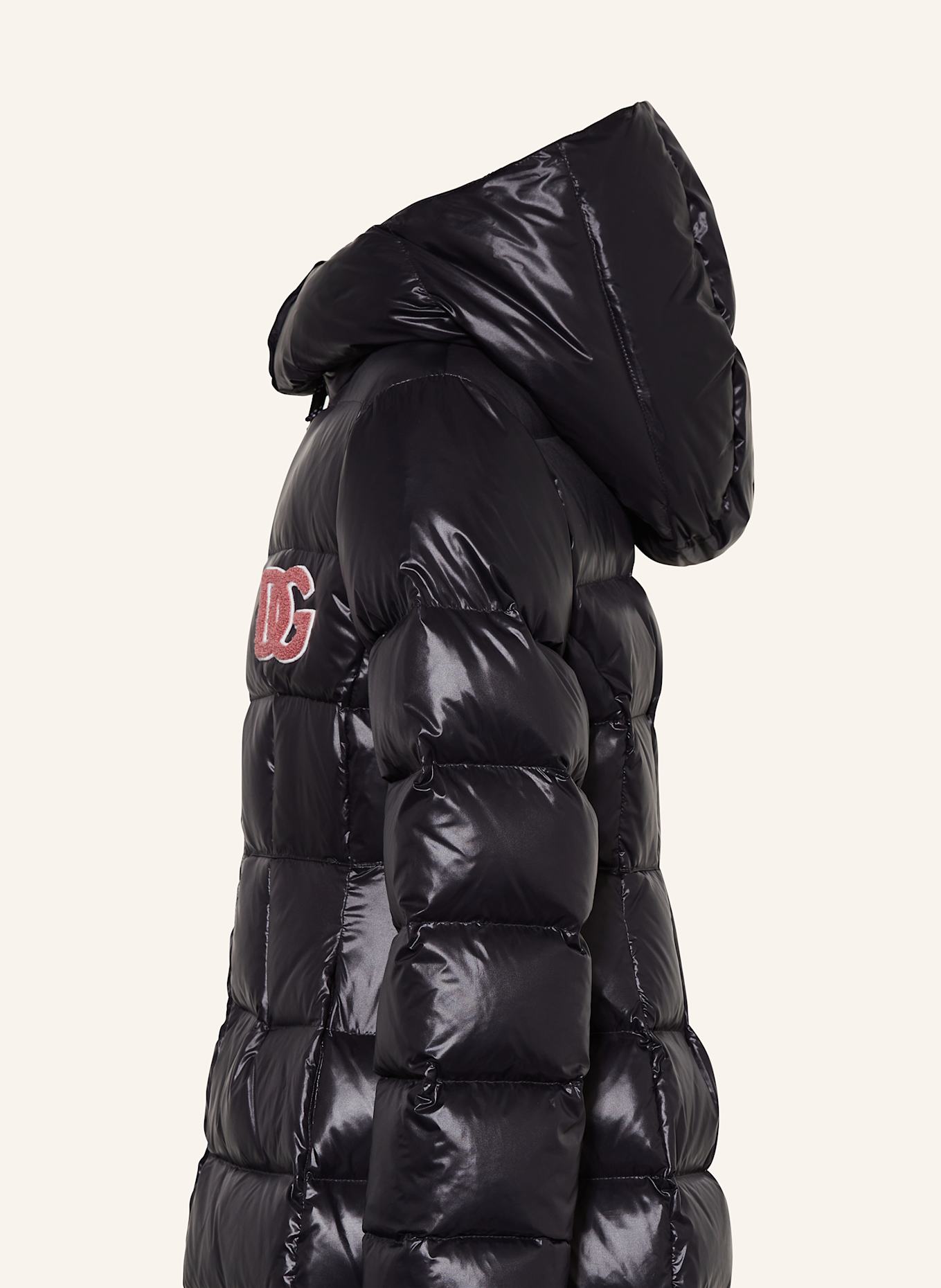 DOLCE & GABBANA Płaszcz puchowy z odpinanym kapturem: CZARNY