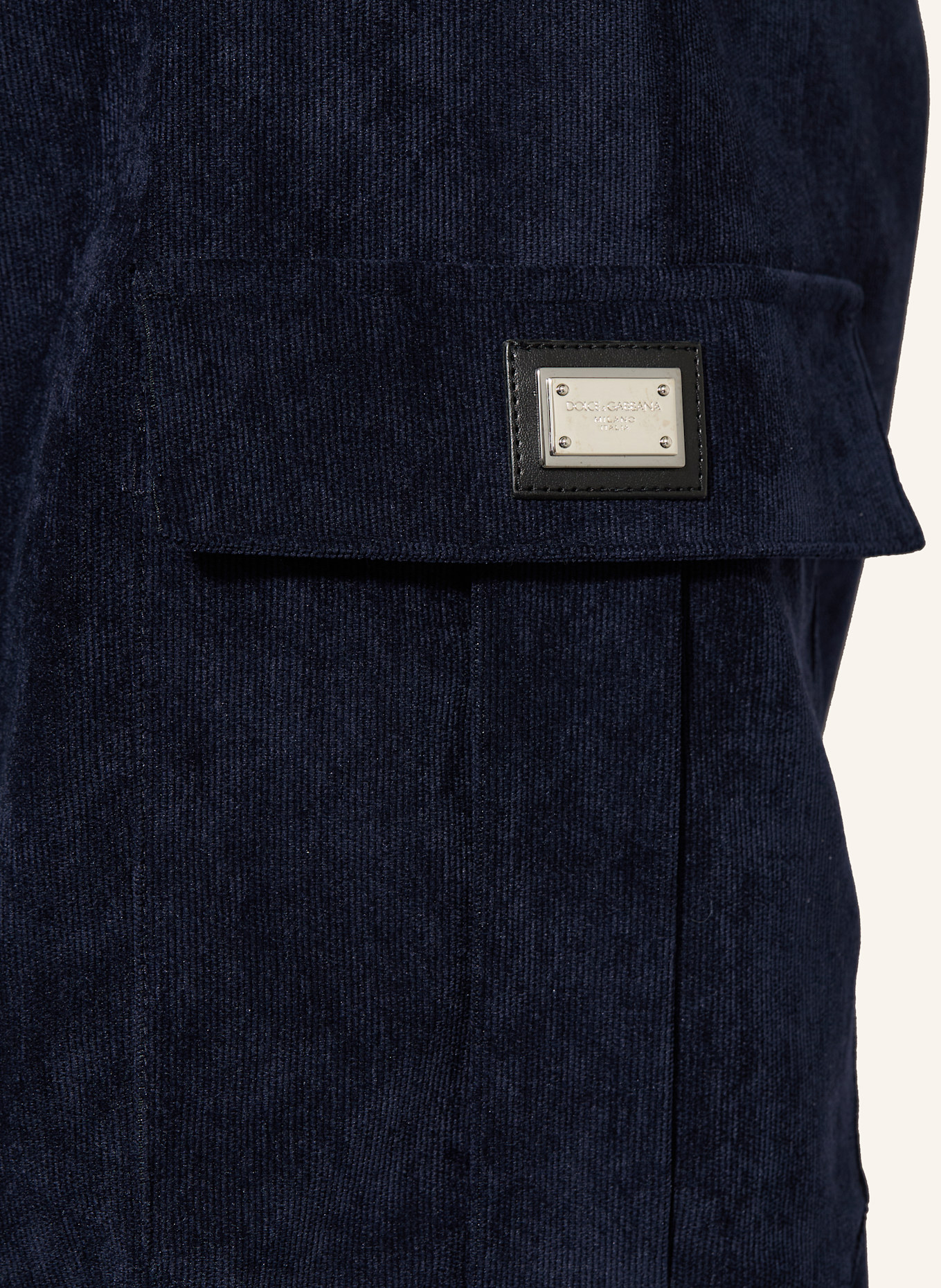 DOLCE & GABBANA Cargohose aus Cord: DUNKELBLAU