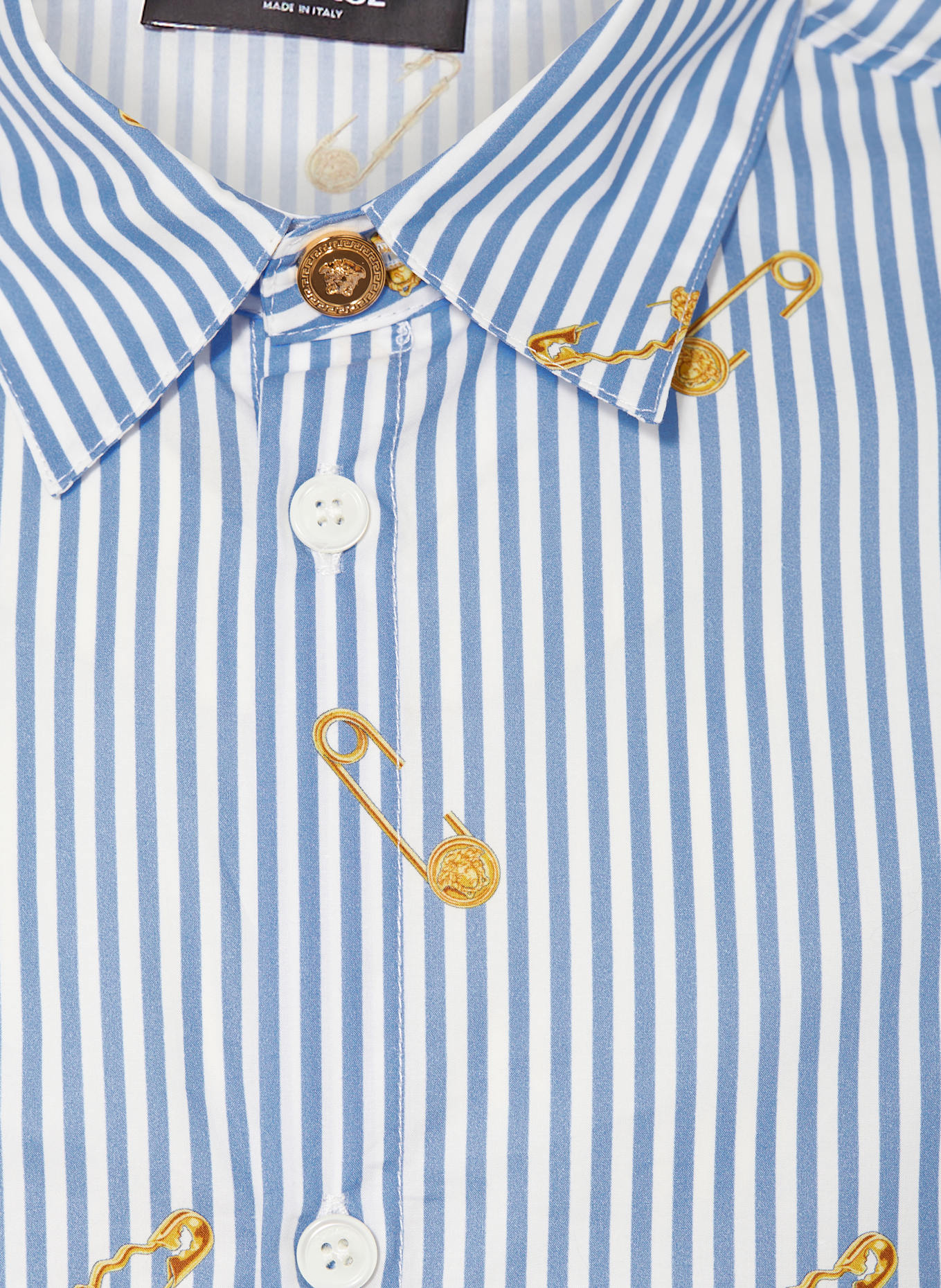 VERSACE Hemd: WEISS / HELLBLAU