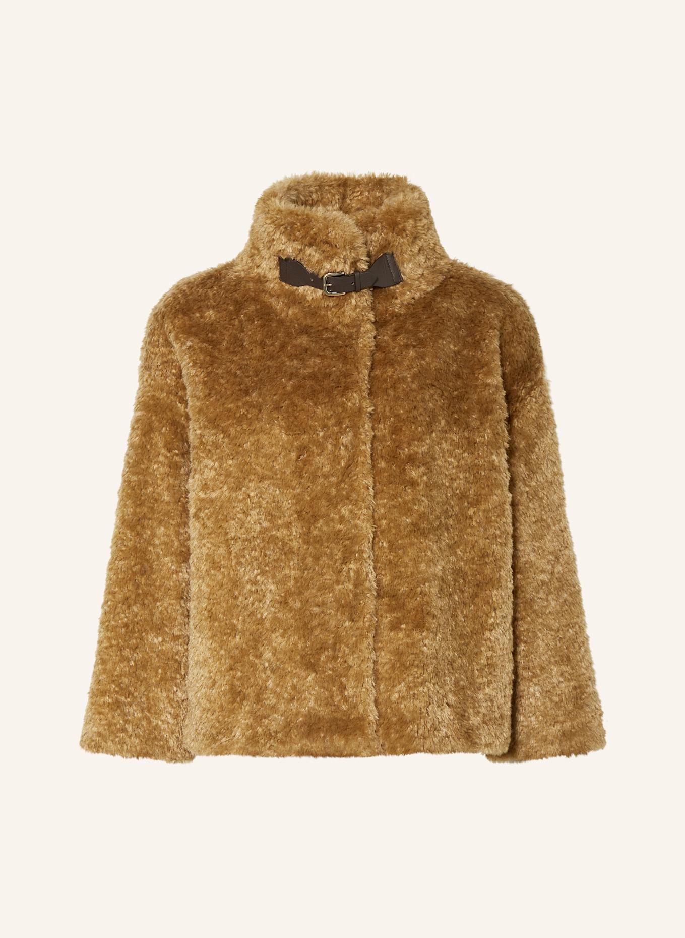 HERNO Kunstfell-Jacke: CAMEL