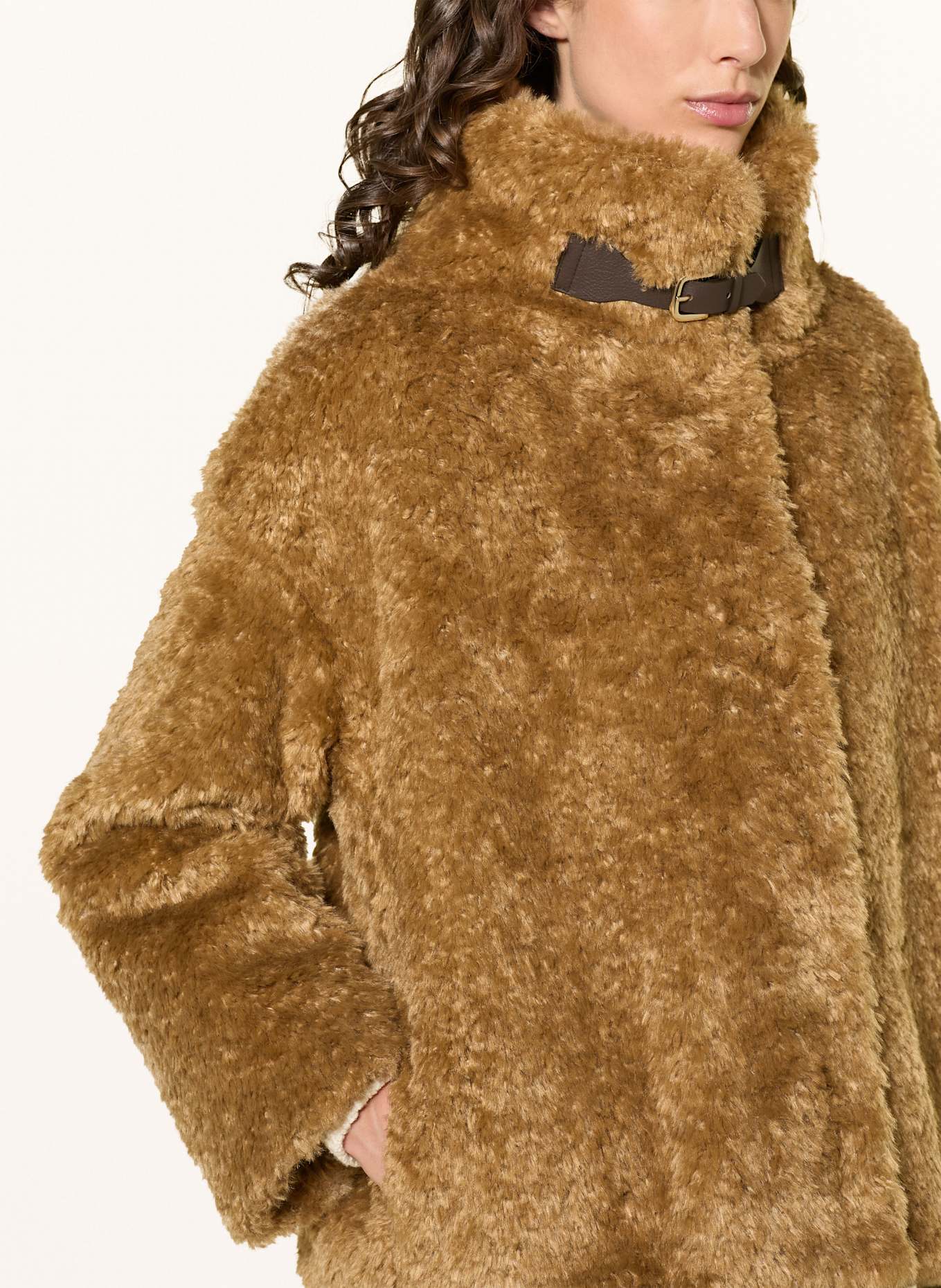 HERNO Kunstfell-Jacke: CAMEL