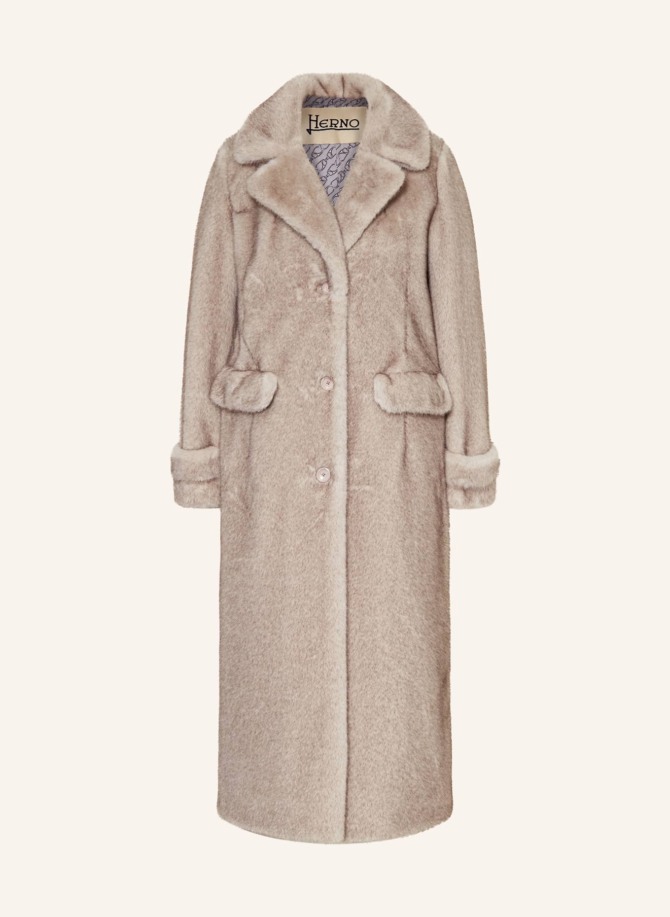 ★25AW HERNO FAUX FUR ダブルブレスト ソフト コート COAT IN SOFT FAUX FUR in Black for Women | Herno®
