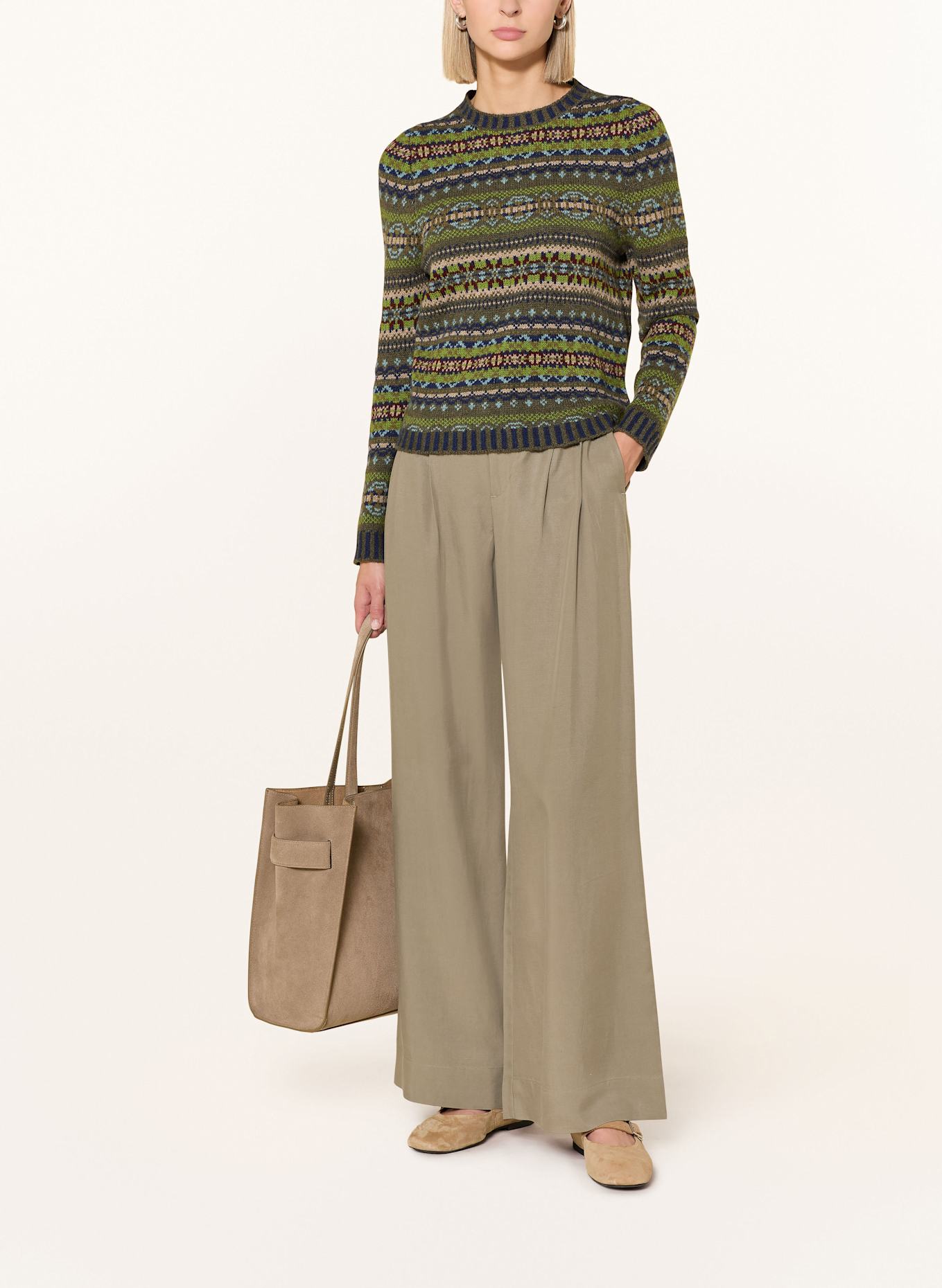 ERIBÉ Pullover KINROSS: KHAKI / DUNKELBLAU / HELLBLAU