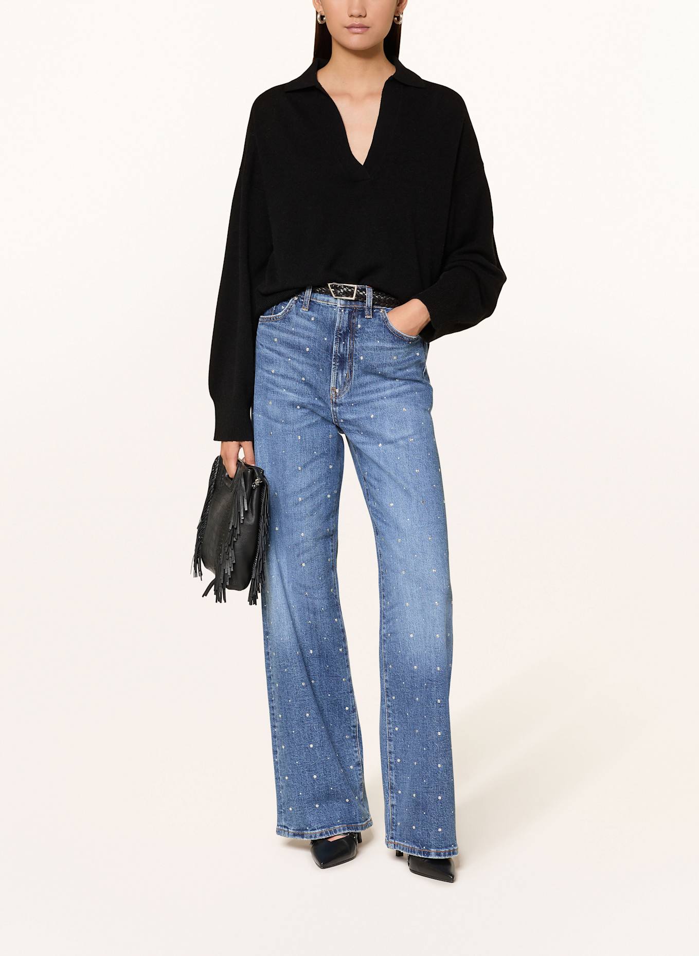 MRS & HUGS Pullover aus Merinowolle: SCHWARZ