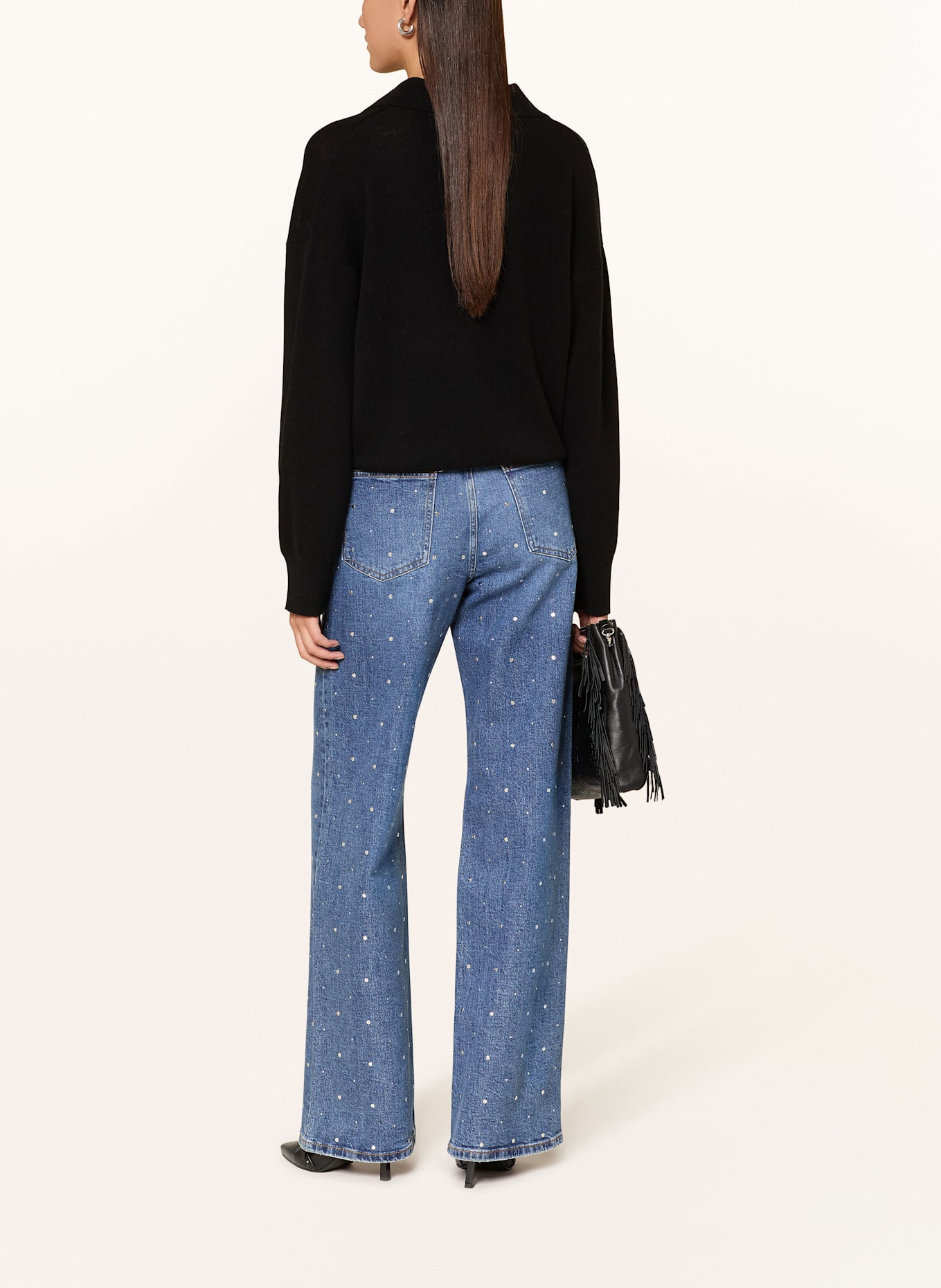 MRS & HUGS Pullover aus Merinowolle: SCHWARZ