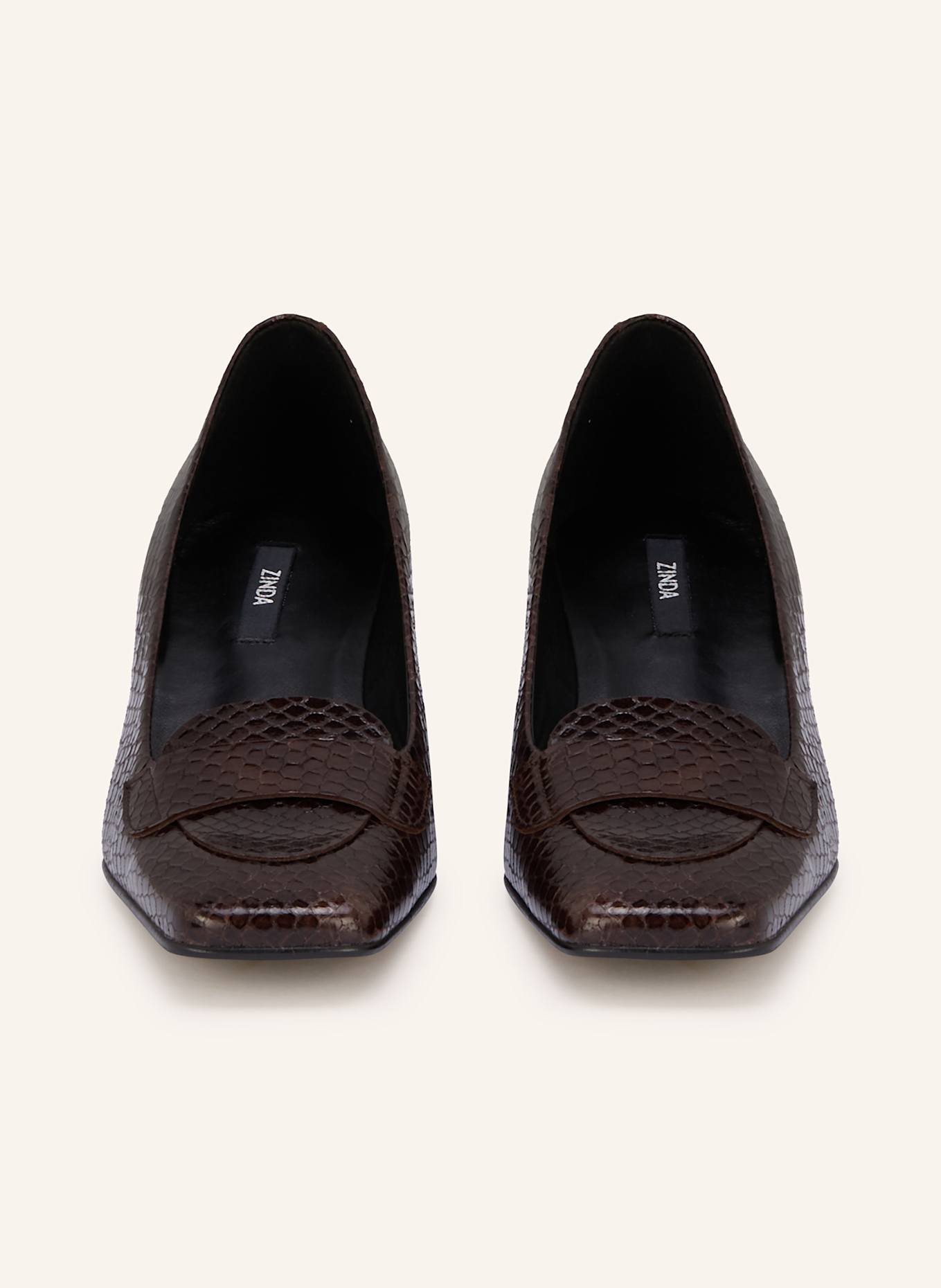 ZINDA Lack-Pumps ELBA: DUNKELBRAUN