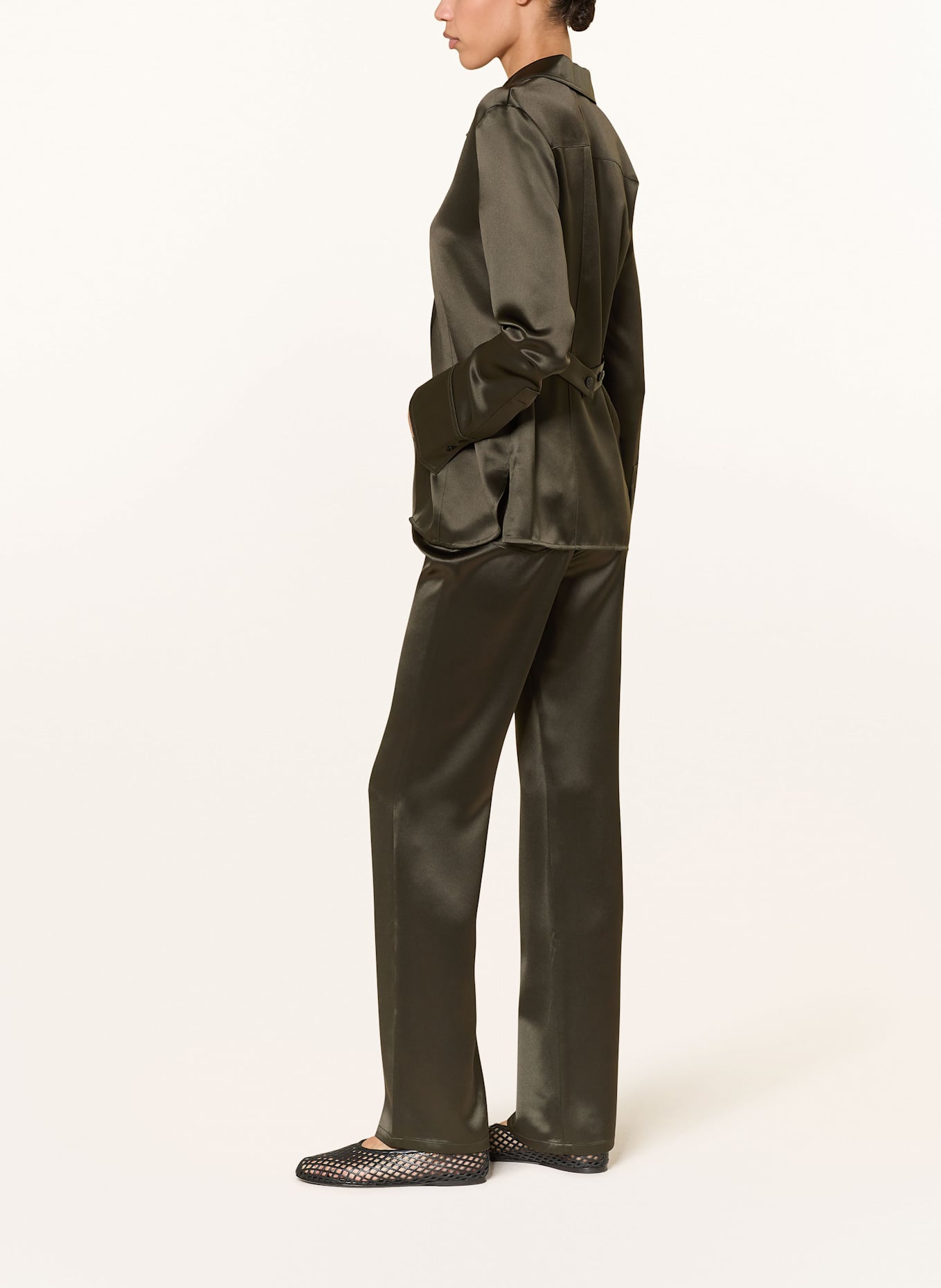 Nanushka Satinhose TITA: DUNKELGRÜN