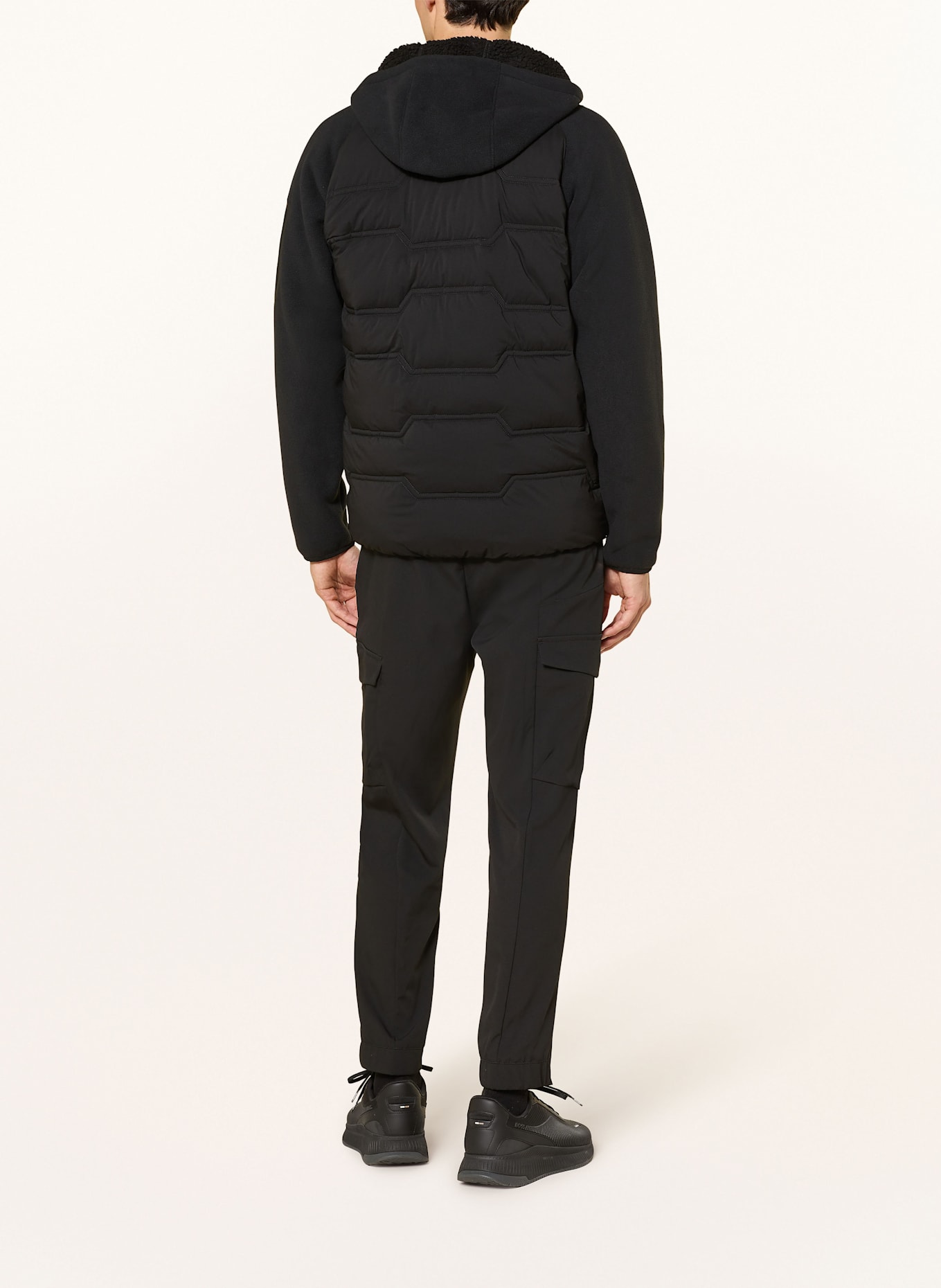 BOSS Steppjacke OW_HOLE19 im Materialmix: SCHWARZ