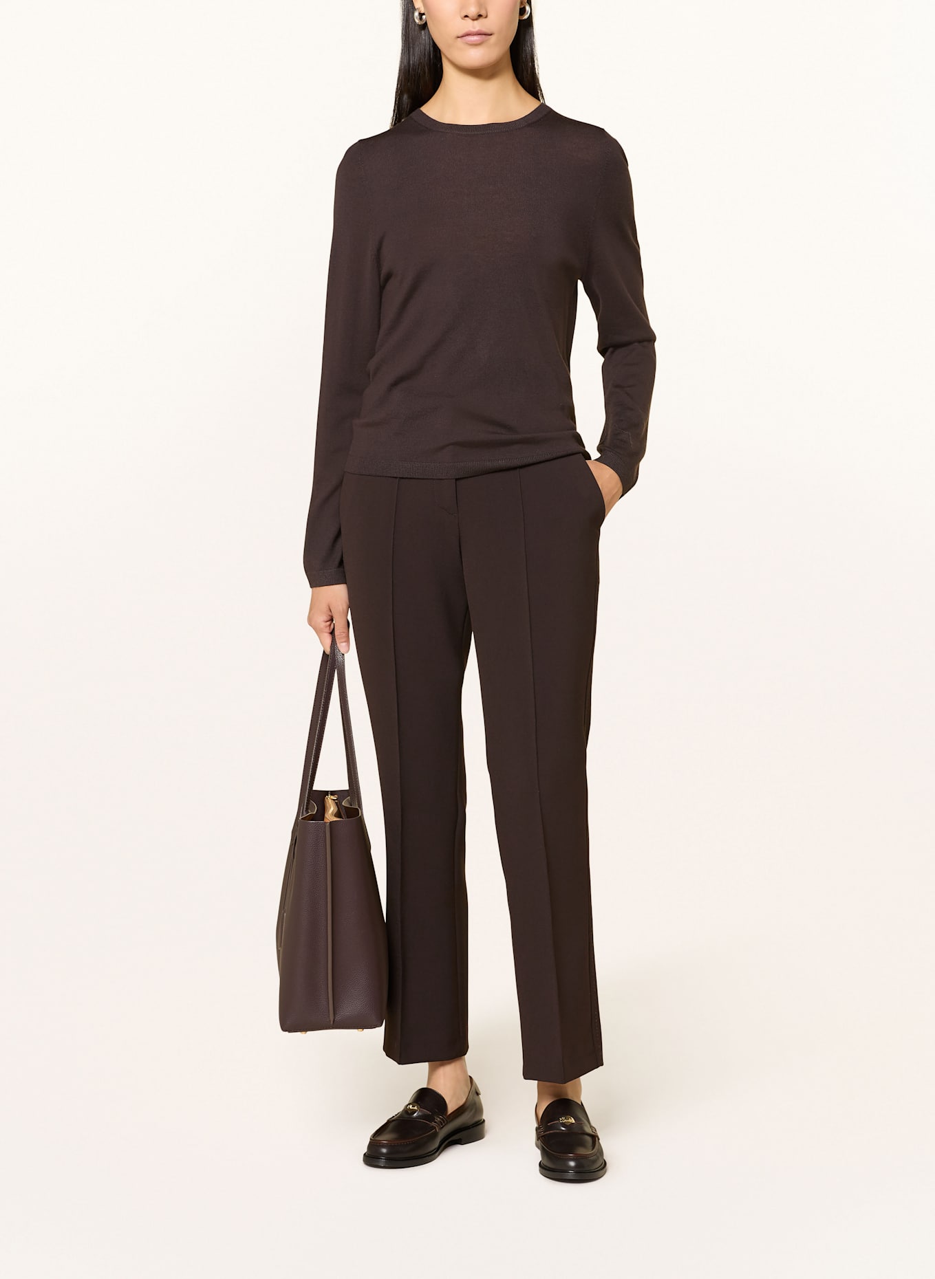 ALLUDE Pullover: DUNKELBRAUN