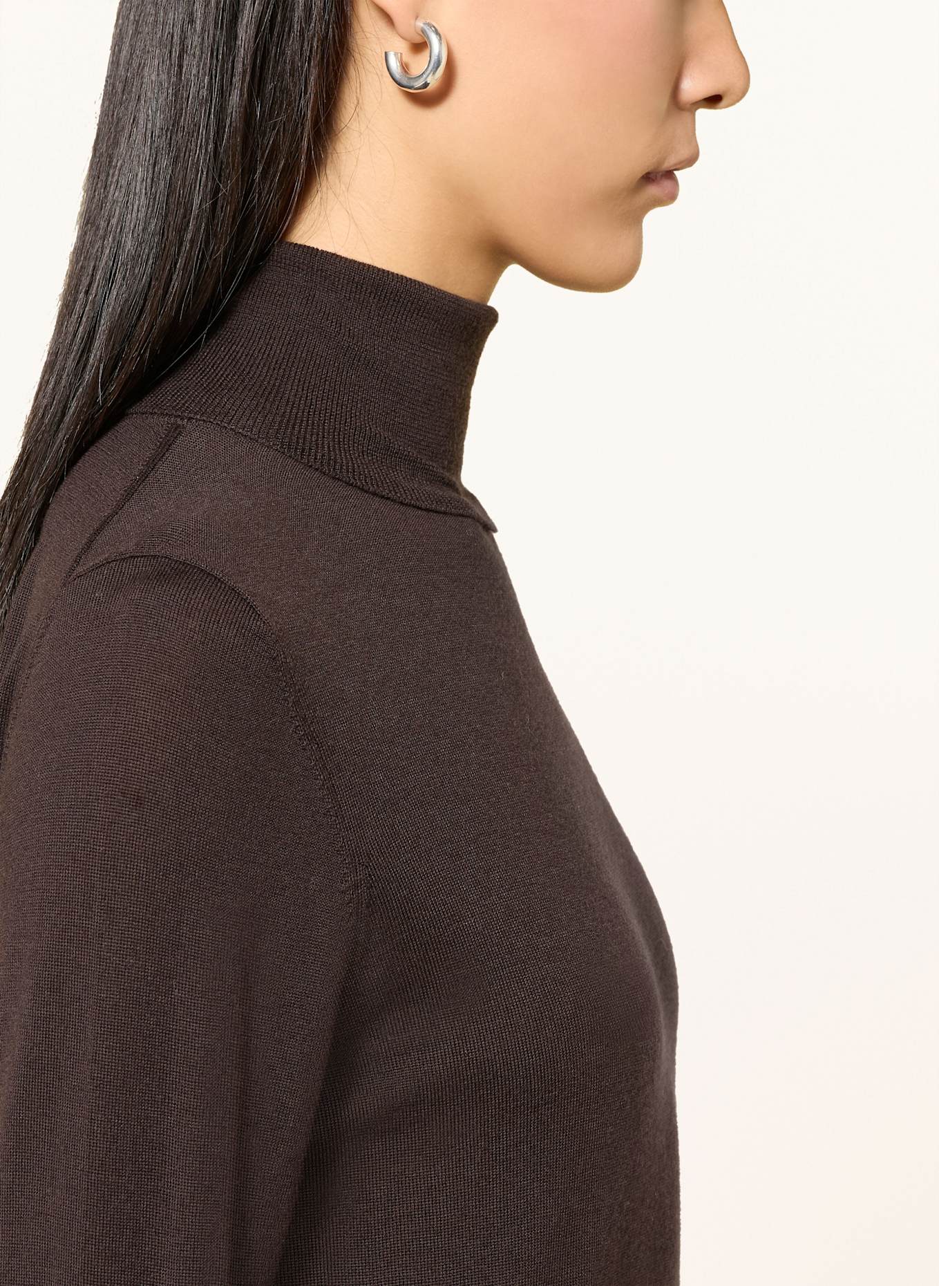ALLUDE Rollkragenpullover: DUNKELBRAUN