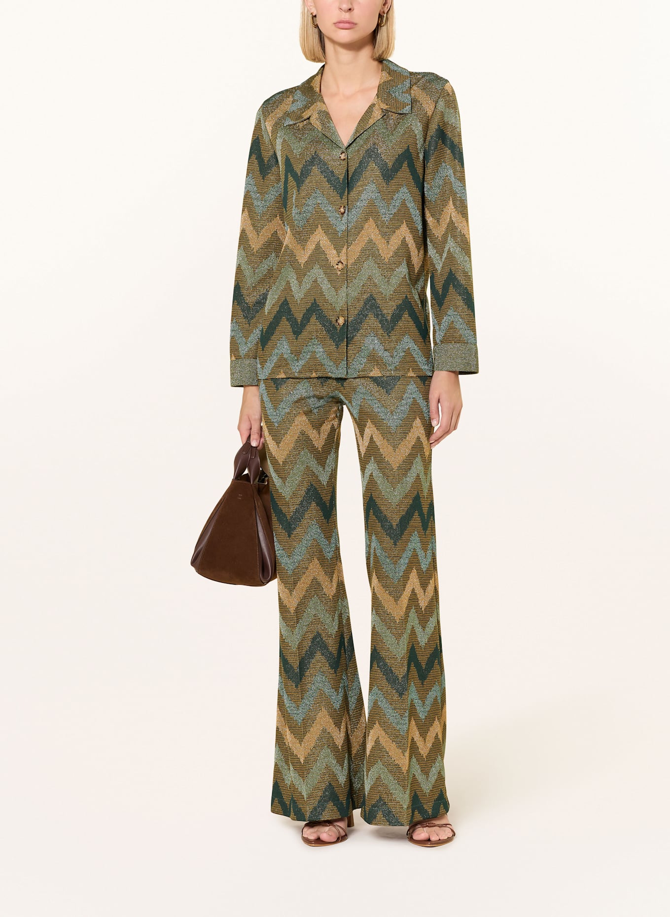 Ana Alcazar Bluse mit Glitzergarn: DUNKELGRÜN / GRÜN / GOLD