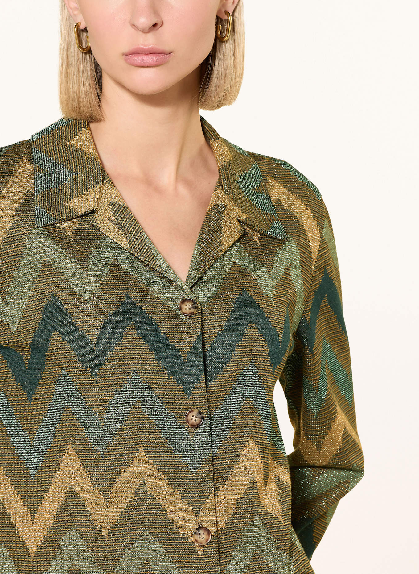 Ana Alcazar Bluse mit Glitzergarn: DUNKELGRÜN / GRÜN / GOLD