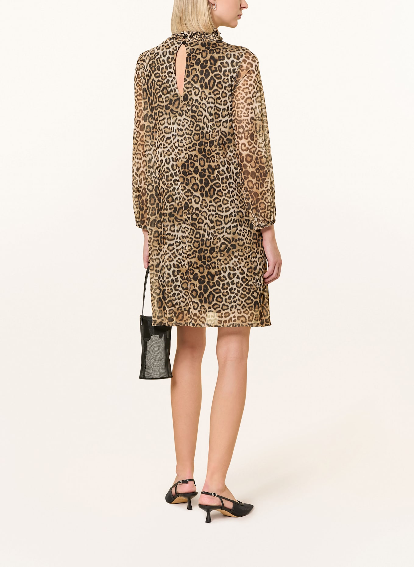 Ana Alcazar Cocktailkleid mit Rüschen: CAMEL / DUNKELBRAUN / HELLBRAUN